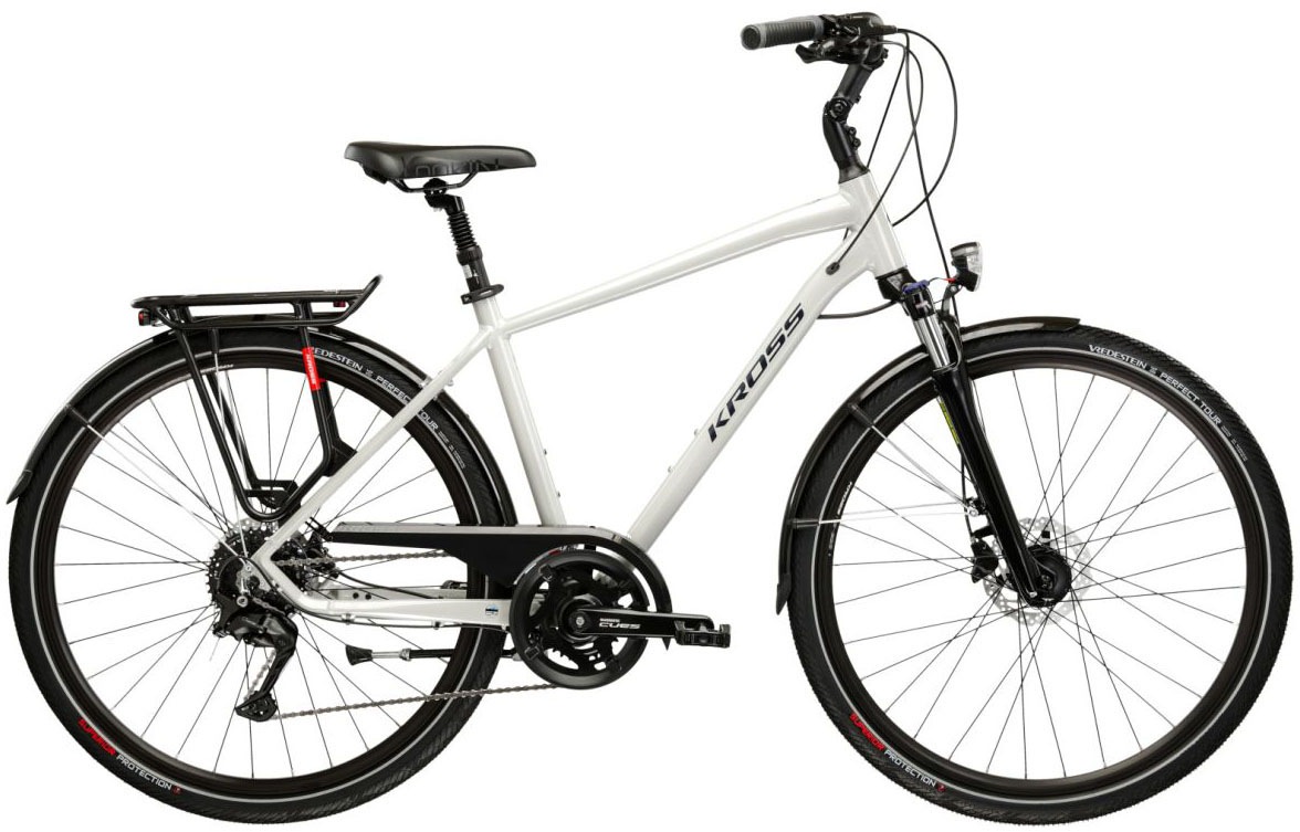 Kross Trekkingrad »Herren-Trekkingrad 28" Trans 5.0 Grau 18 Gänge« 18 Gang Shimano CUES U3020 Schaltwerk Kettenschaltung