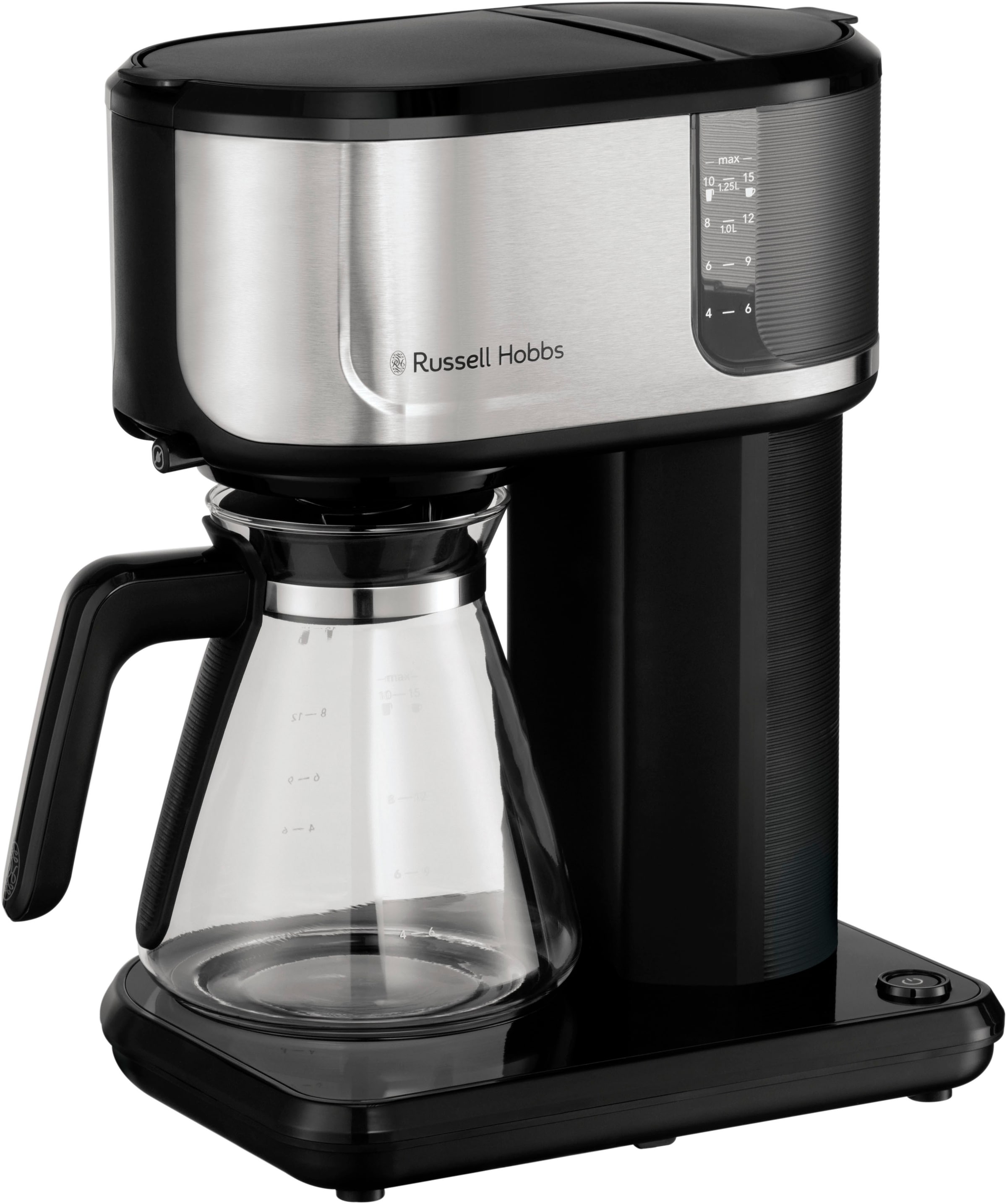 RUSSELL HOBBS Filterkaffeemaschine »Attentiv Black Coffee Bar 26840-56«, 1,25 l Kaffeekanne, Papierfilter, 1x4