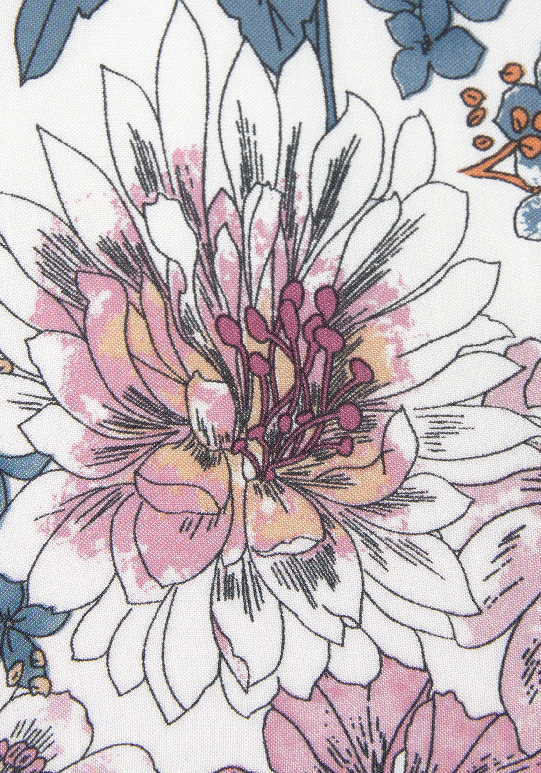 LASCANA Blusenshirt, mit Blumenprint bestellen Trompetenärmeln, und sommerlich Schlupfbluse,