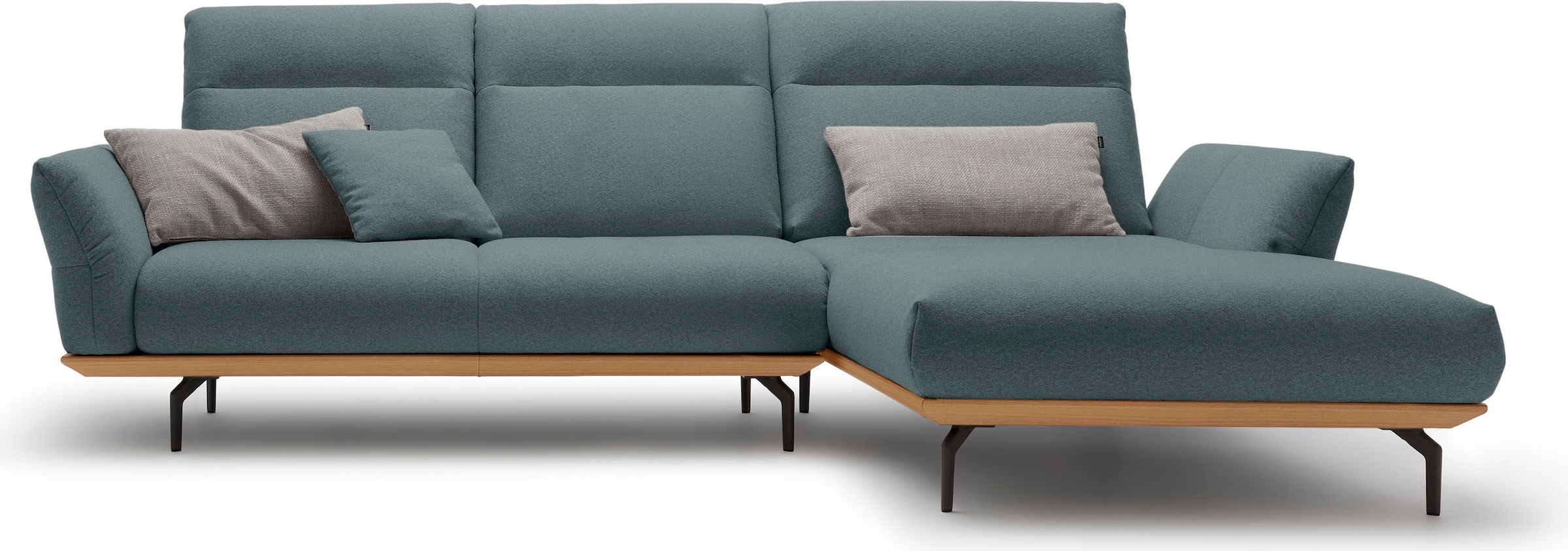 Creation BY ROLF BENZ Ecksofa »CR.460« Sockel in Eiche, Alugussfüße in umbr günstig online kaufen