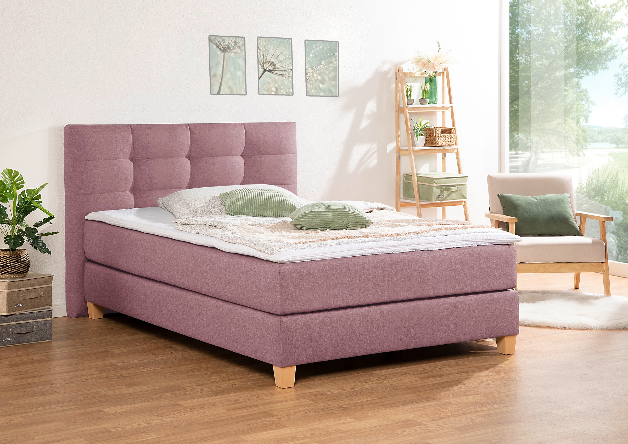 Home affaire Boxspringbett "Moulay" inkl. Topper, in 3 Härtegraden, TFK auc günstig online kaufen