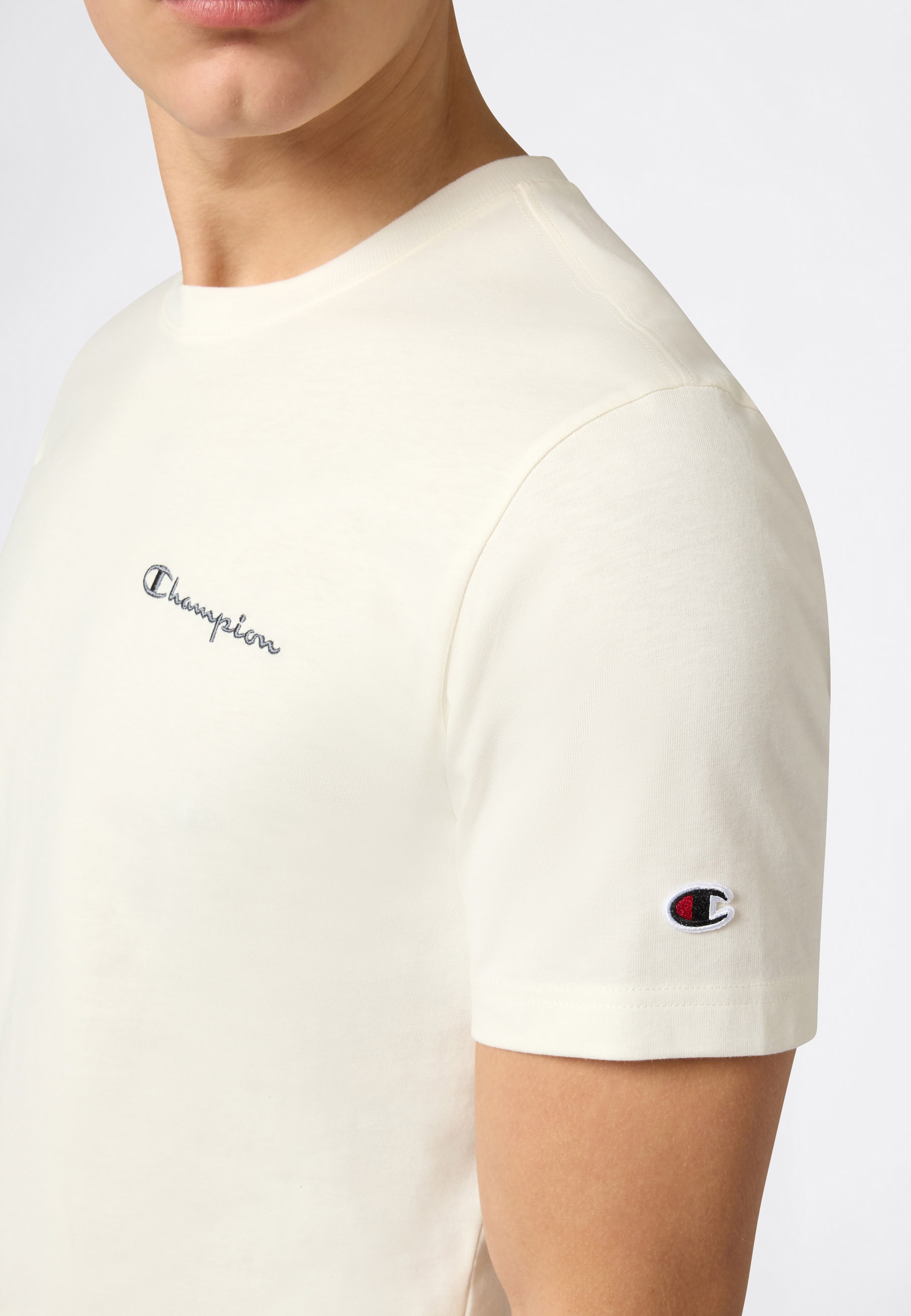 Champion T-Shirt »Icons Tee« Kurzarm, aus Baumwolle, sportliche Passform, auch in großen Größen