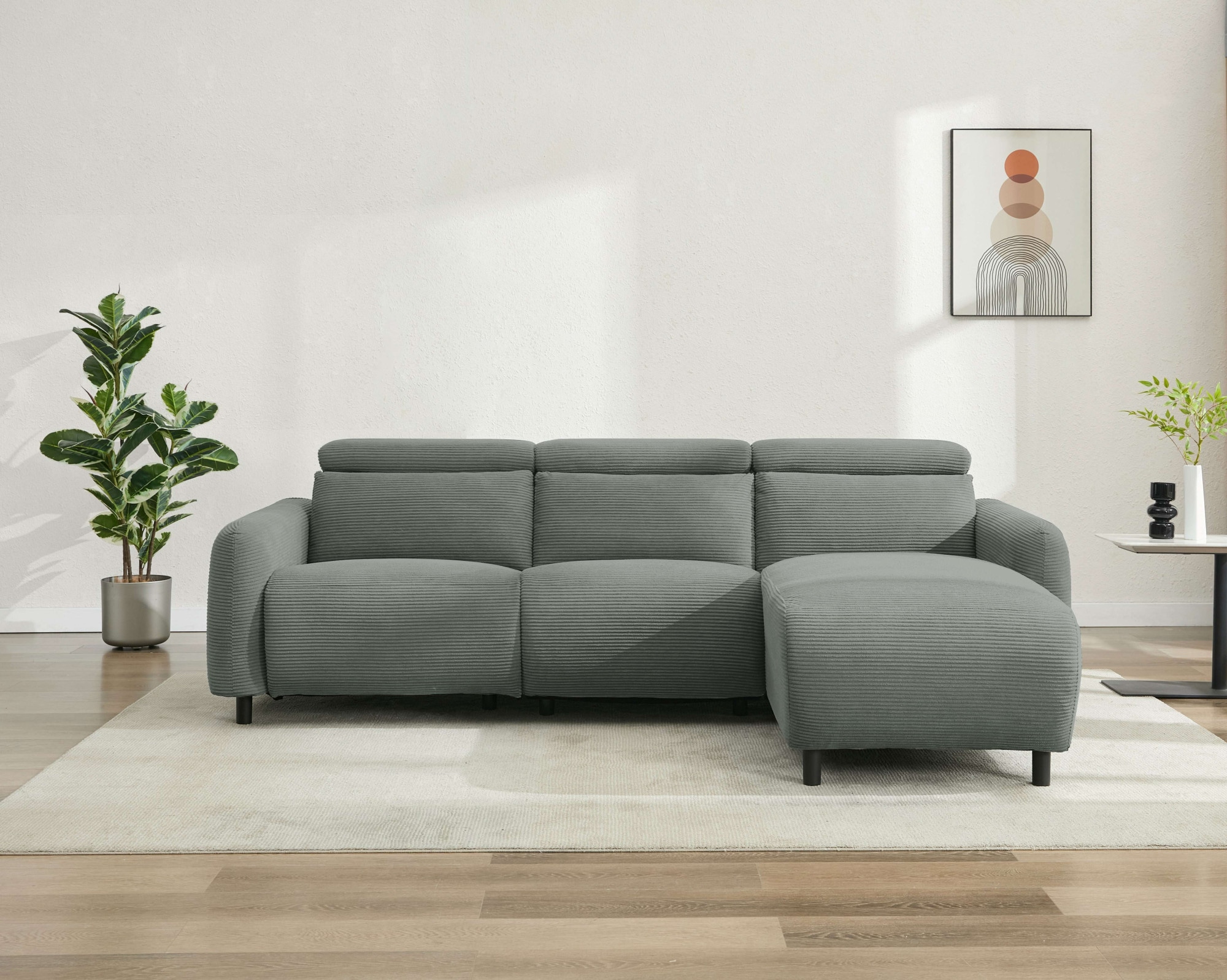 Home affaire Ecksofa »SKAANE in Cord, L-Form, 274 cm, manuelle u. elektrisc günstig online kaufen