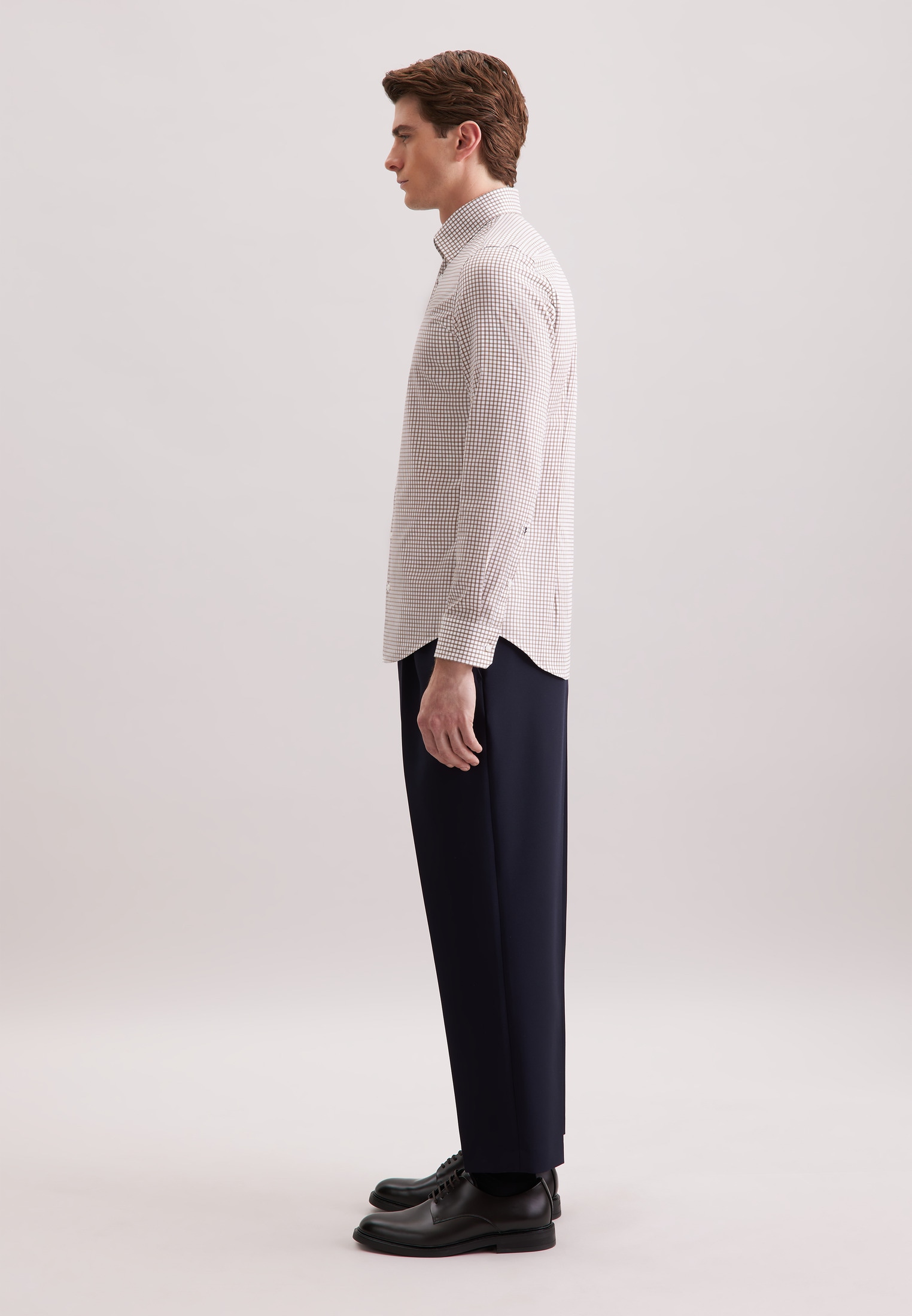 seidensticker Businesshemd »Schwarze Rose«, Slim 1/1 Covered-Button-Down-Kragen Karo