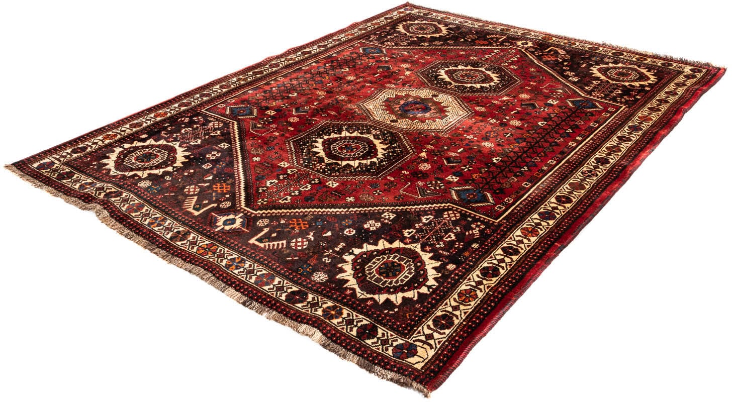 Wollteppich „Shiraz Medaillon 265 x 170 cm“, rechteckig, Unikat mit Zertifikat Rot 1 mm B/L: 170 cm x 265 cm – 1 mm