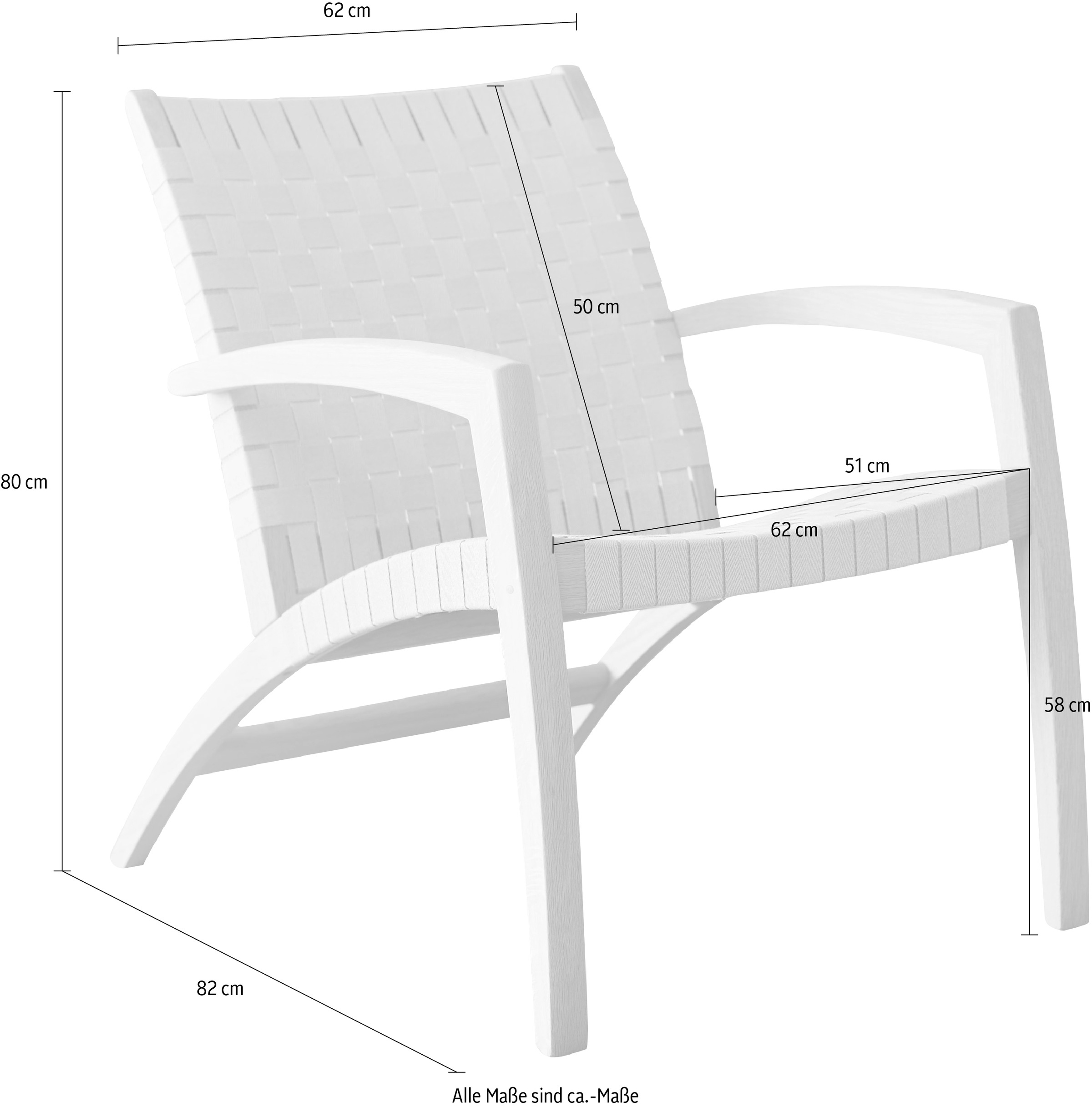 Hammel Furniture Loungesessel »Findahl by Hammel Luna«, aus massiver Eiche, Sitz und Rückenlehne aus geflochtenem Gurtband