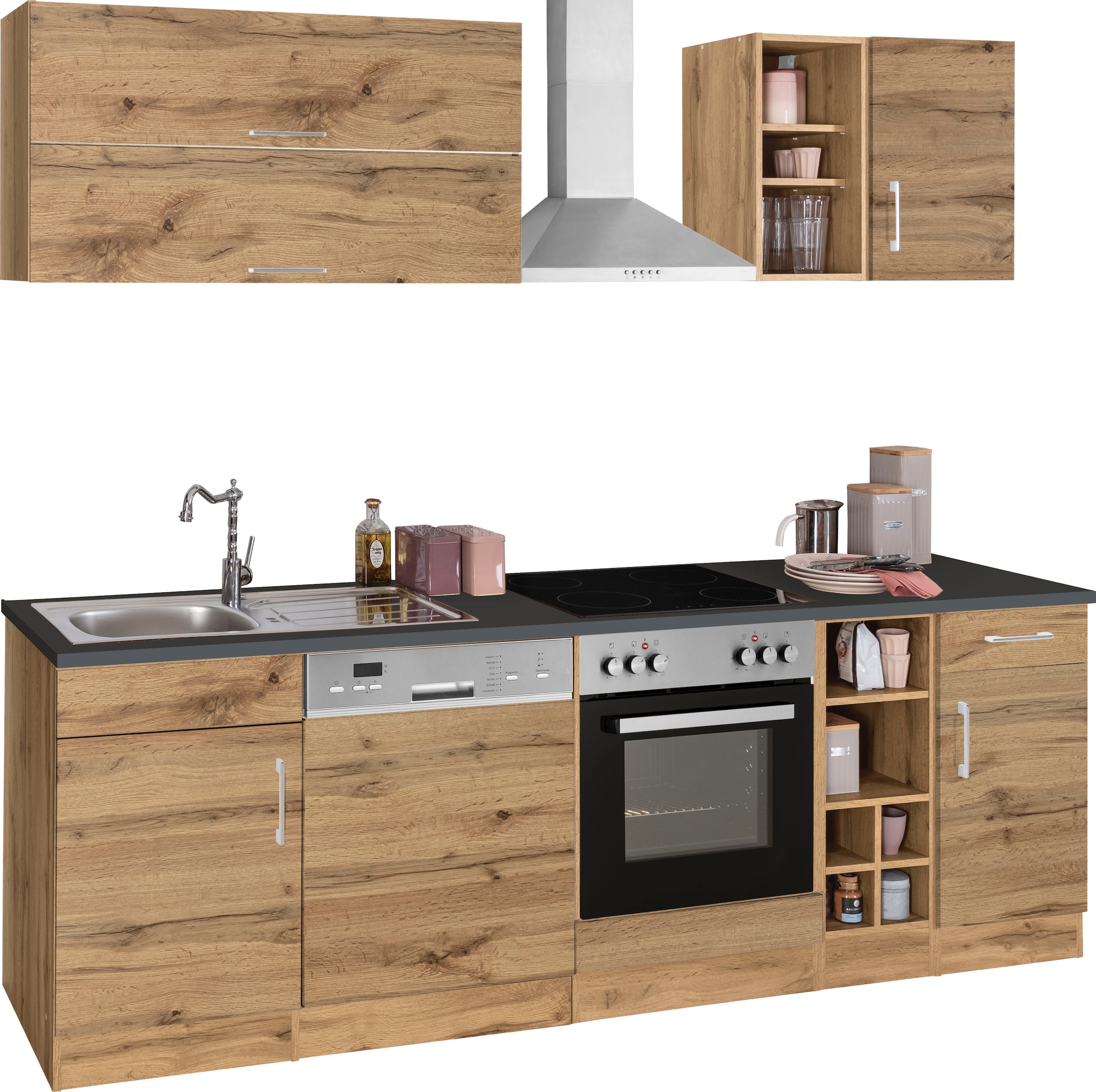 KOCHSTATION Küchenzeile »KS-Colmar«, ohne E-Geräte, Breite 240 cm