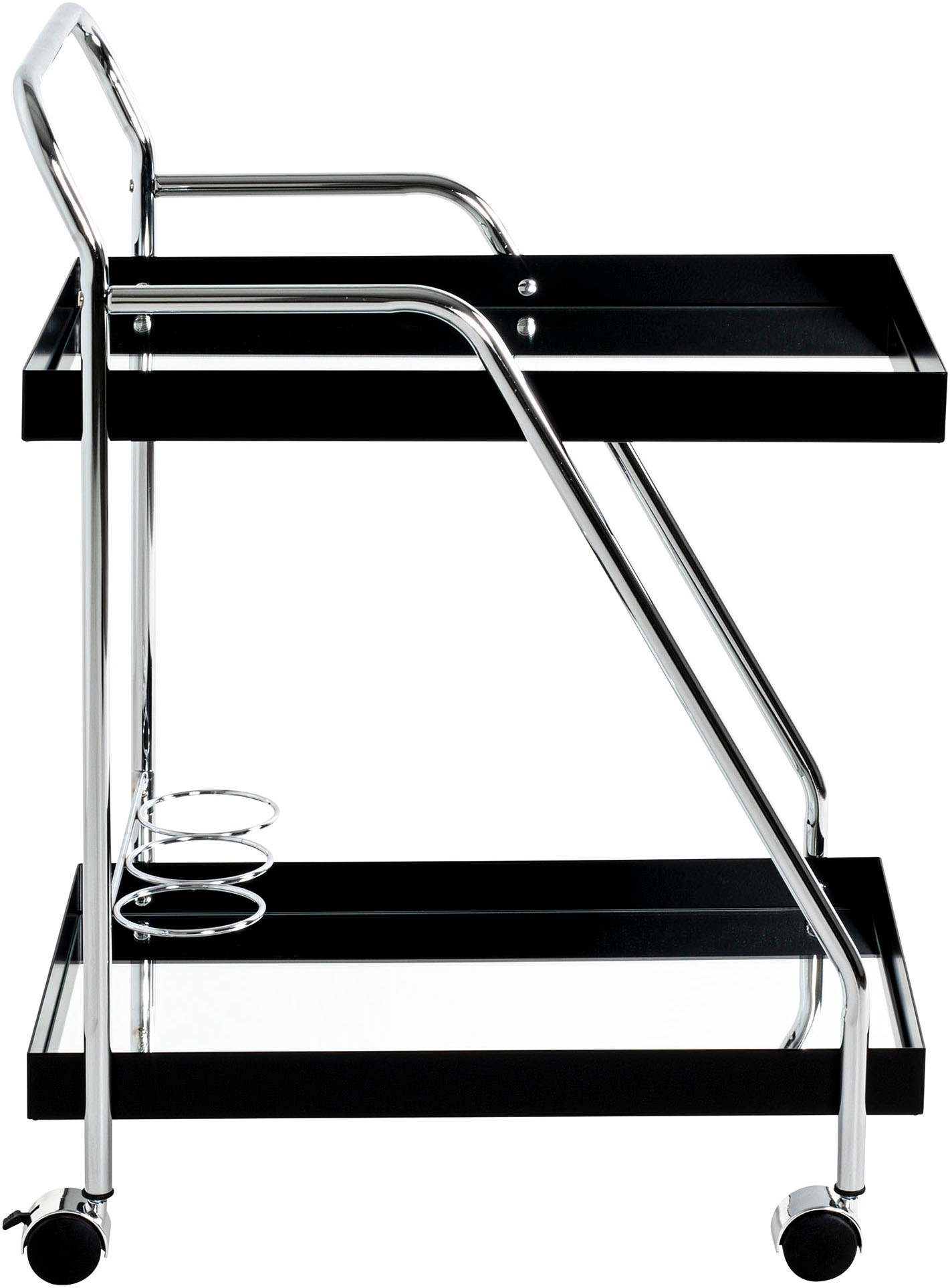 HAKU Servierwagen »Dinett, Kaffeetisch, Küchenwagen, Serviertisch, Teewagen, Trolley« 1 Stk. tlg. rechteckig - aus Metall Silber B/T/H 62/46/84 cm