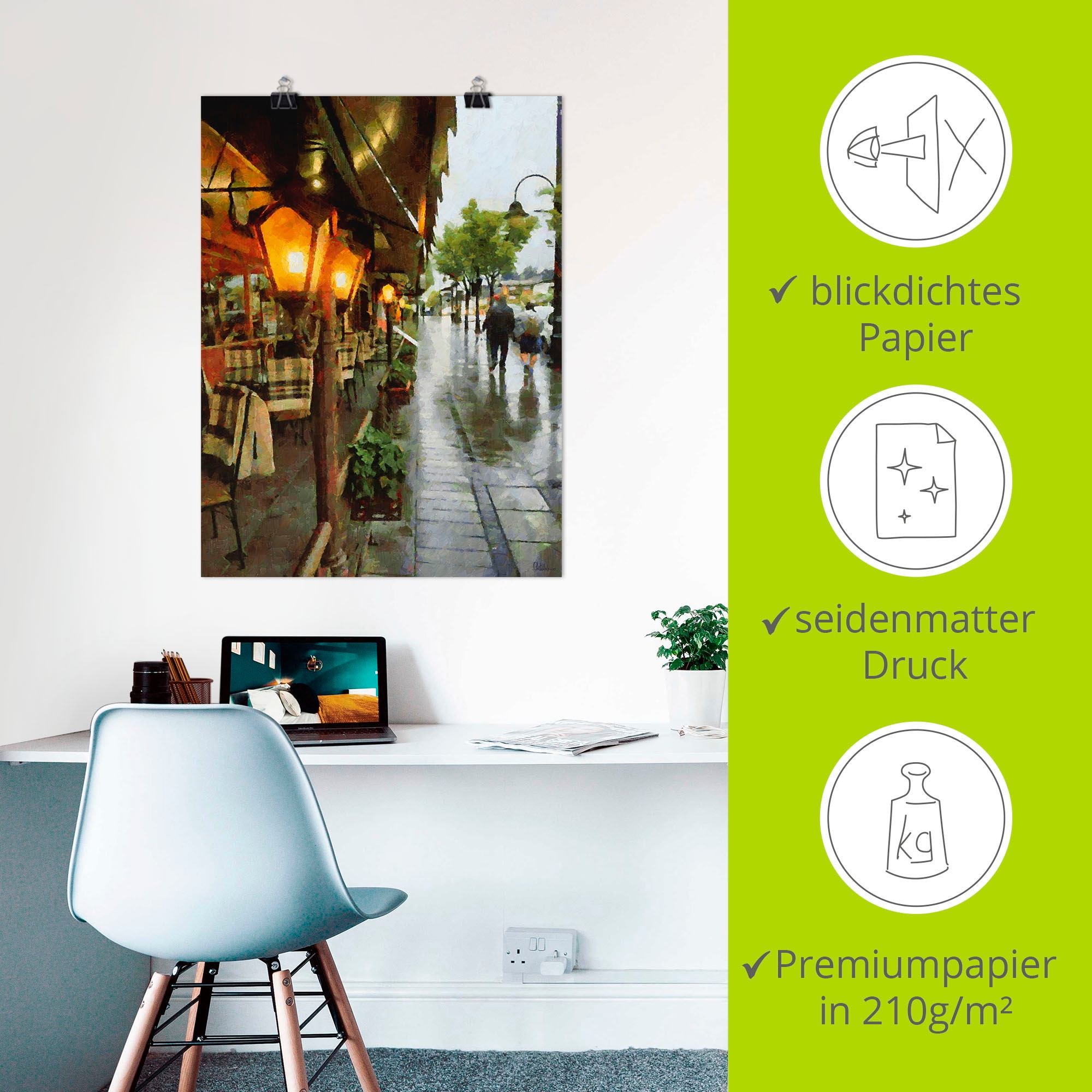Artland Wandbild »Restaurant Lampen«, Restaurant & Cafés, (1 St.), als Alubild, Outdoorbild, Leinwandbild, Poster in verschied. Größen