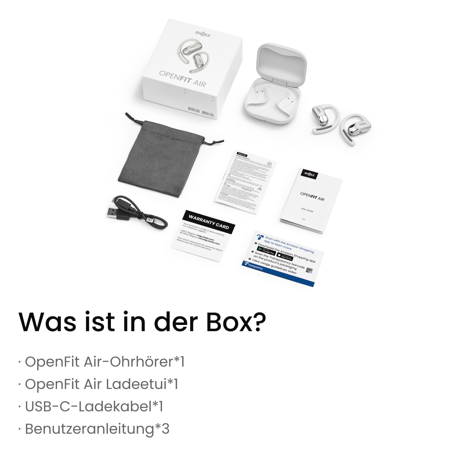 Shokz Open-Ear-Kopfhörer »OpenFit Air«, A2DP Bluetooth