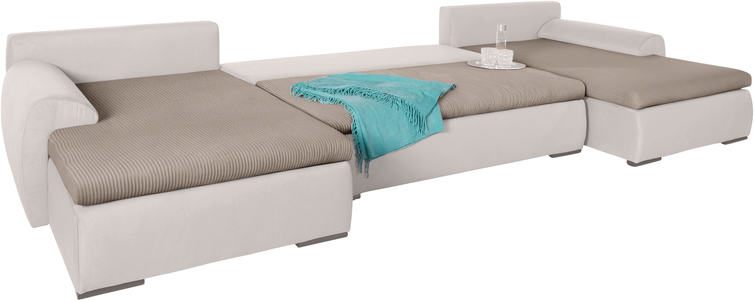 Home affaire Wohnlandschaft »Win U-Form«, wahlweise mit Bettfunktion und Bettkasten
