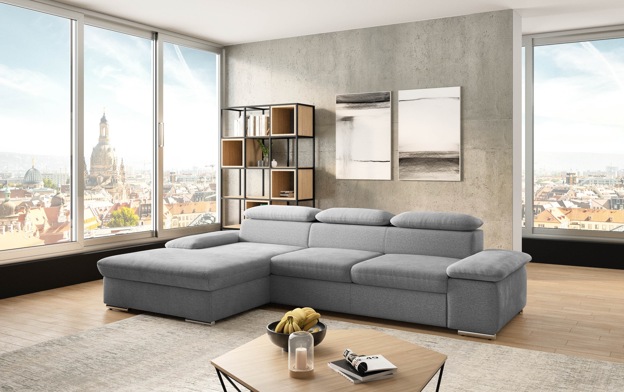 sit&more Ecksofa »Valantine L-Form, B: 286 cm« mit Arm- & Kopfteilverstellu günstig online kaufen