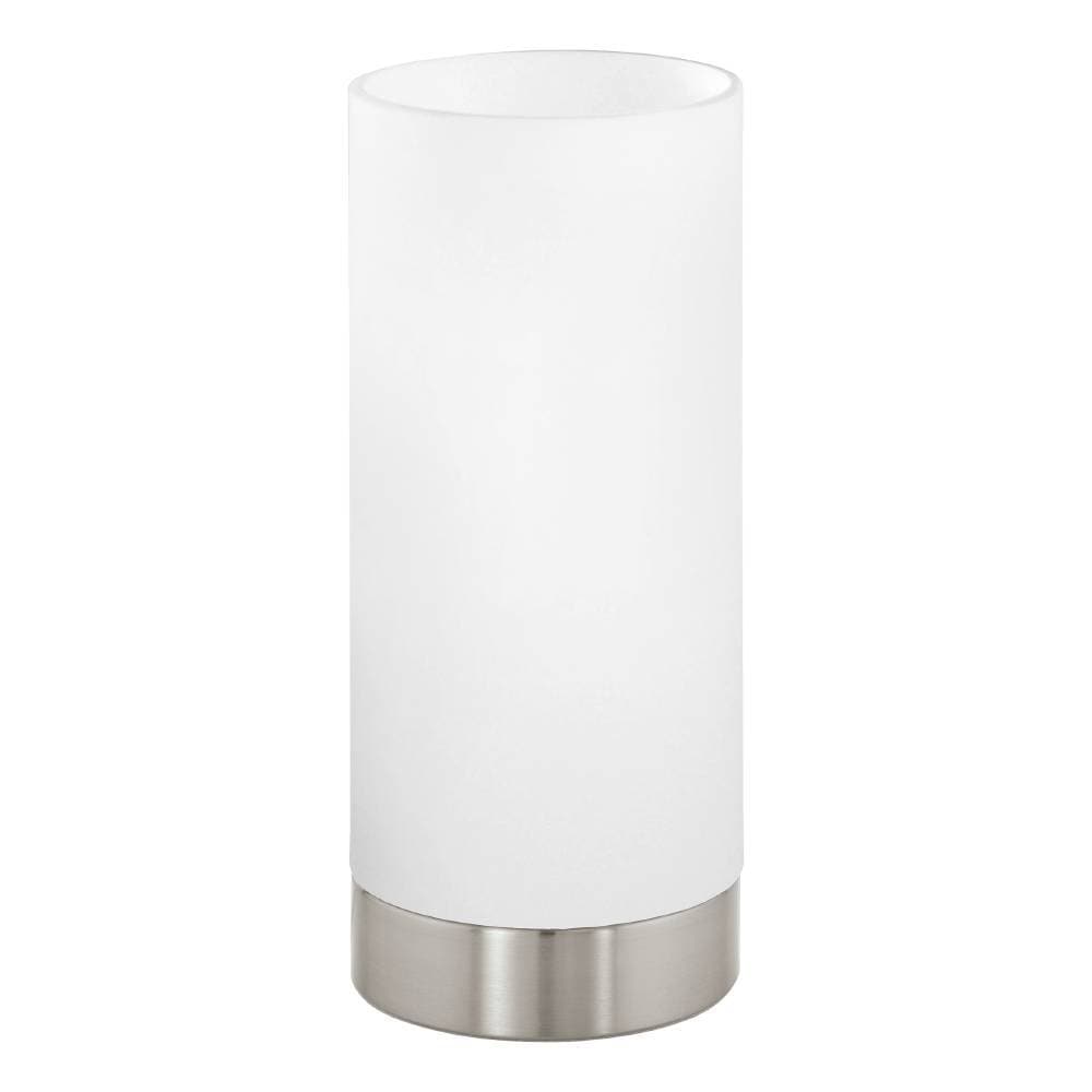 EGLO Tischleuchte »DAMASCO 1 Tischlampe, weiß, nickel-matt, exkl. Leuchtmittel«, 1 flammig, Leuchtmittel E27 | Leuchtmittel wechselbar-ohne Leuchtmittel, Nachttischlampe, Schreibtisch, Büro, elegant und zeitlos, 21,5x10cm