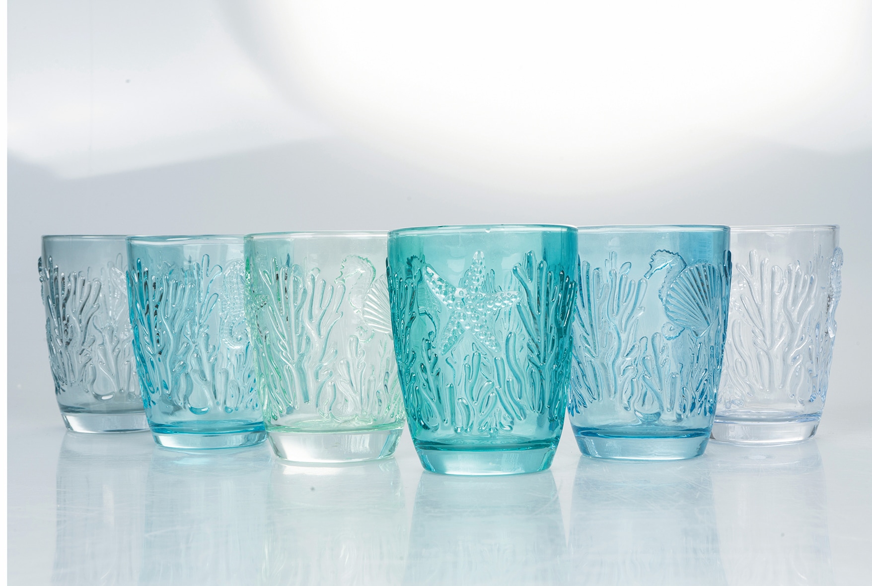 Villa d'Este Gläser-Set »Pantelleria Ocean, Set 6-teilig«, (Set, 6 tlg.), Wassergläser-Set, 6-teilig, Inhalt 230 ml