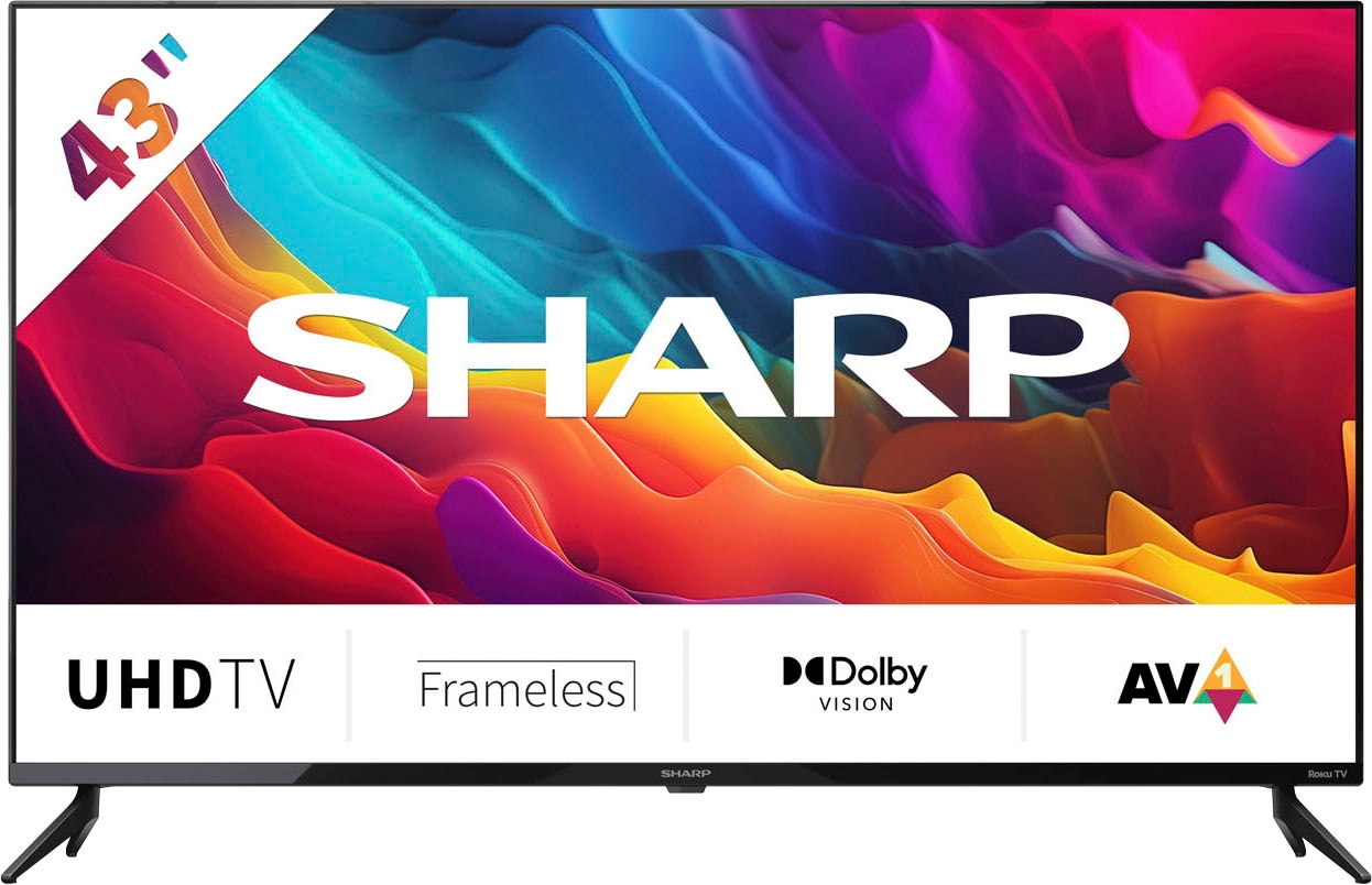 Sharp LED-Fernseher »4T-C43FJx«, 108 cm/43 Deutschland HD, Zoll, Rahmenlos, 4K Dolby HDR10, verfügbar, TV kaufen Roku Raten Ultra in nur auf Digital Smart-TV