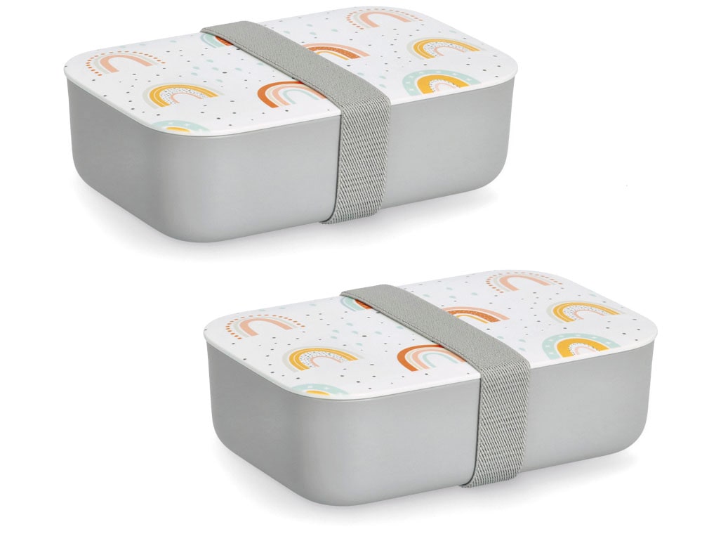 Zeller Present Lunchbox »Rainbow« Set, 2 Stk. tlg. Regenbogen Muster günstig online kaufen