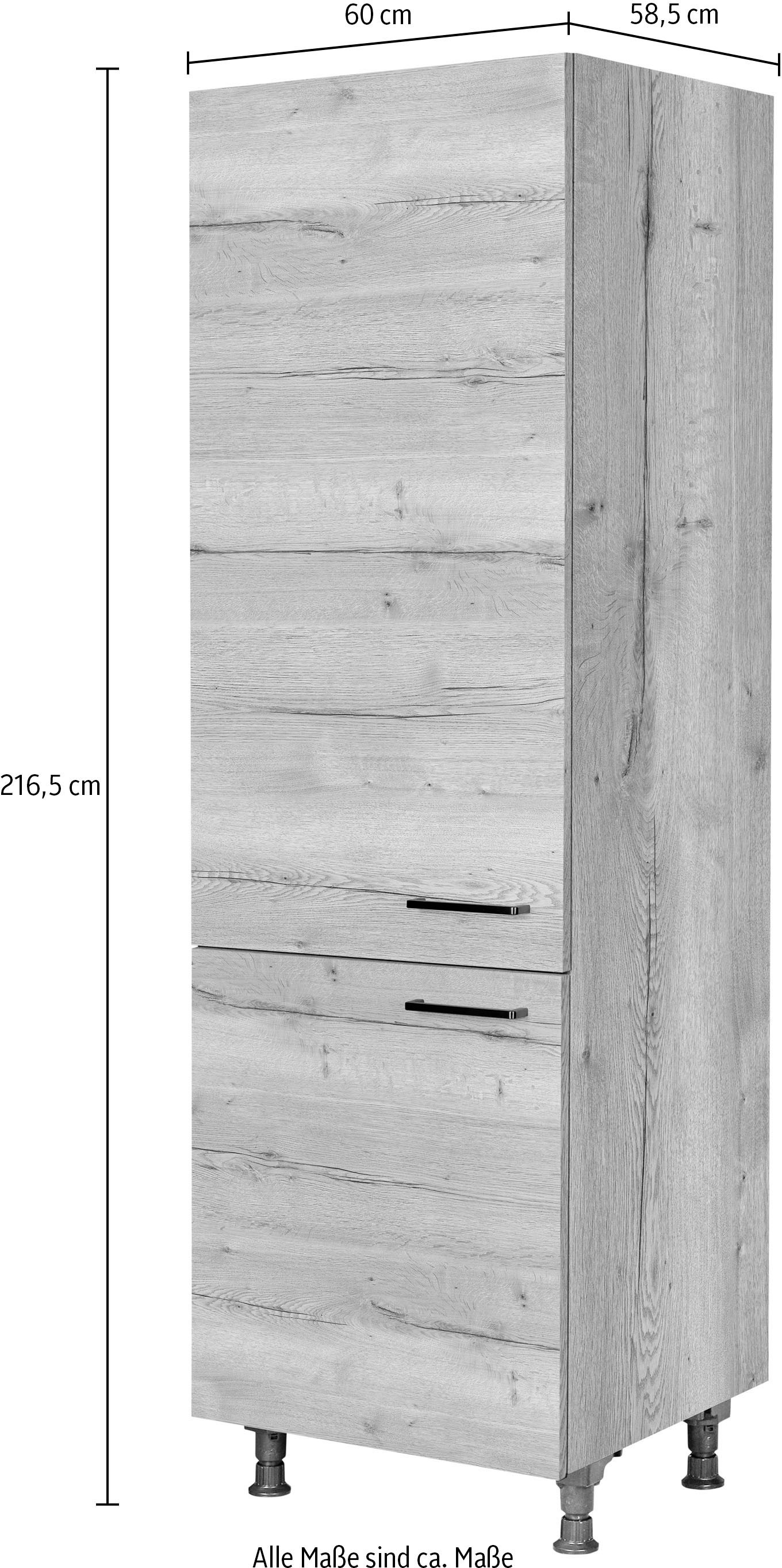 nobilia® Hochschrank »"Structura", Ausrichtung wählbar, mit zwei Türen, vormontiert,«, Breite/Höhe: 60/216,6 cm