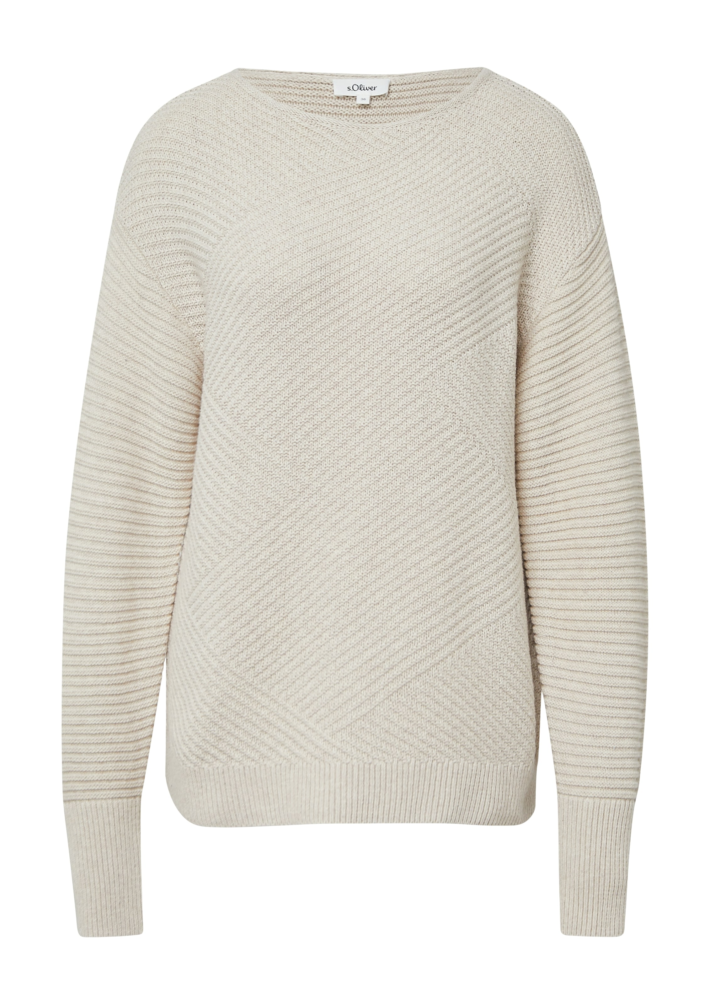 s.Oliver Strickpullover mit Strick-Muster und Rundhals