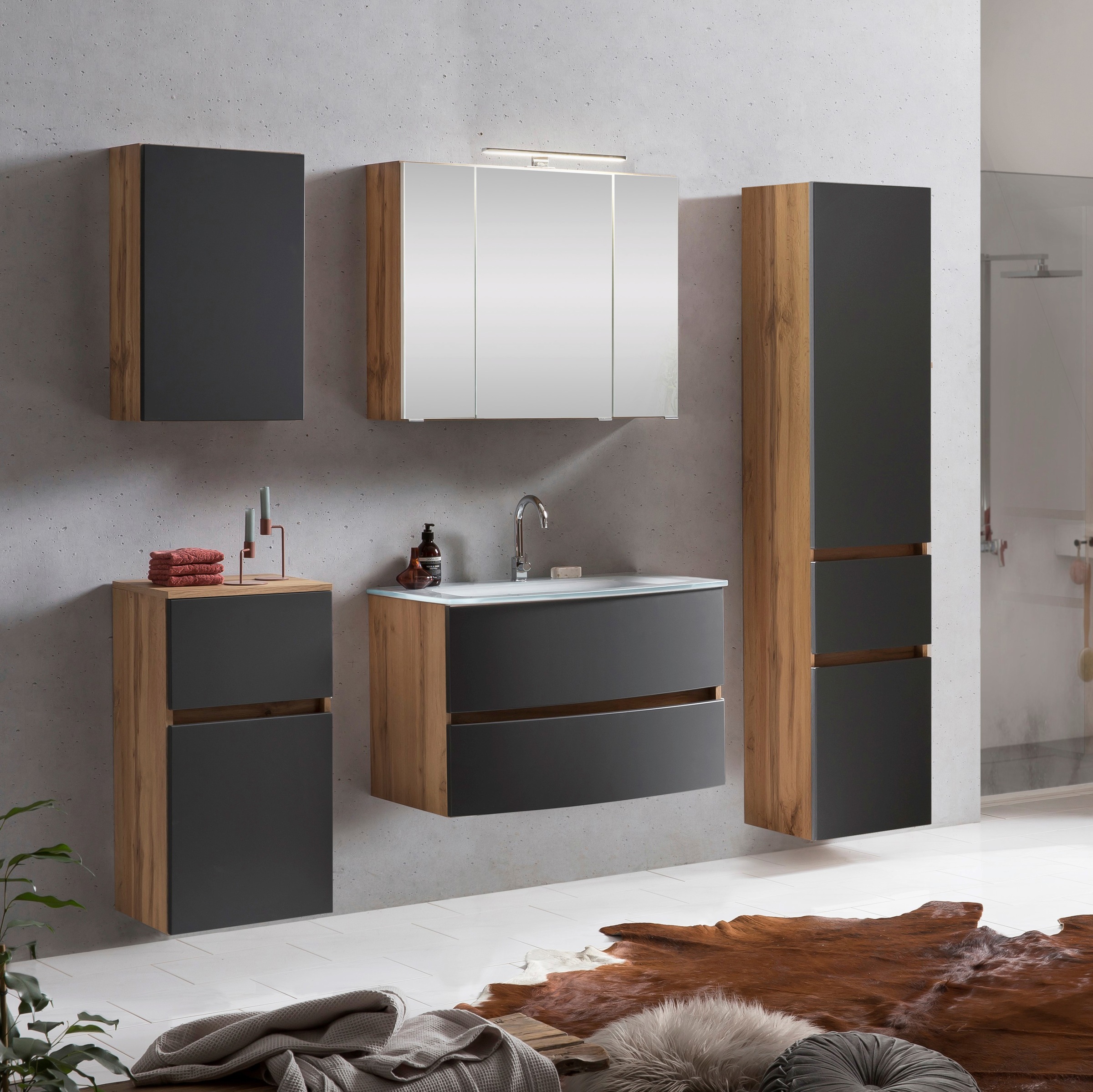 welltime Badezimmer-Set »Kaunas« Set, 5 Stk. tlg. günstig online kaufen