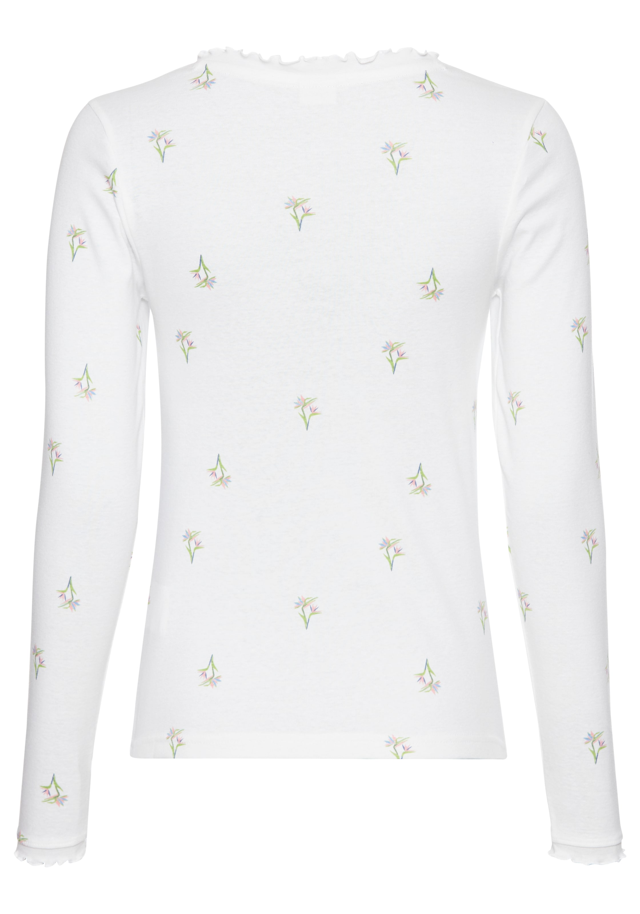 KangaROOS Langarmshirt, mit Blumendruck und Knopfleiste