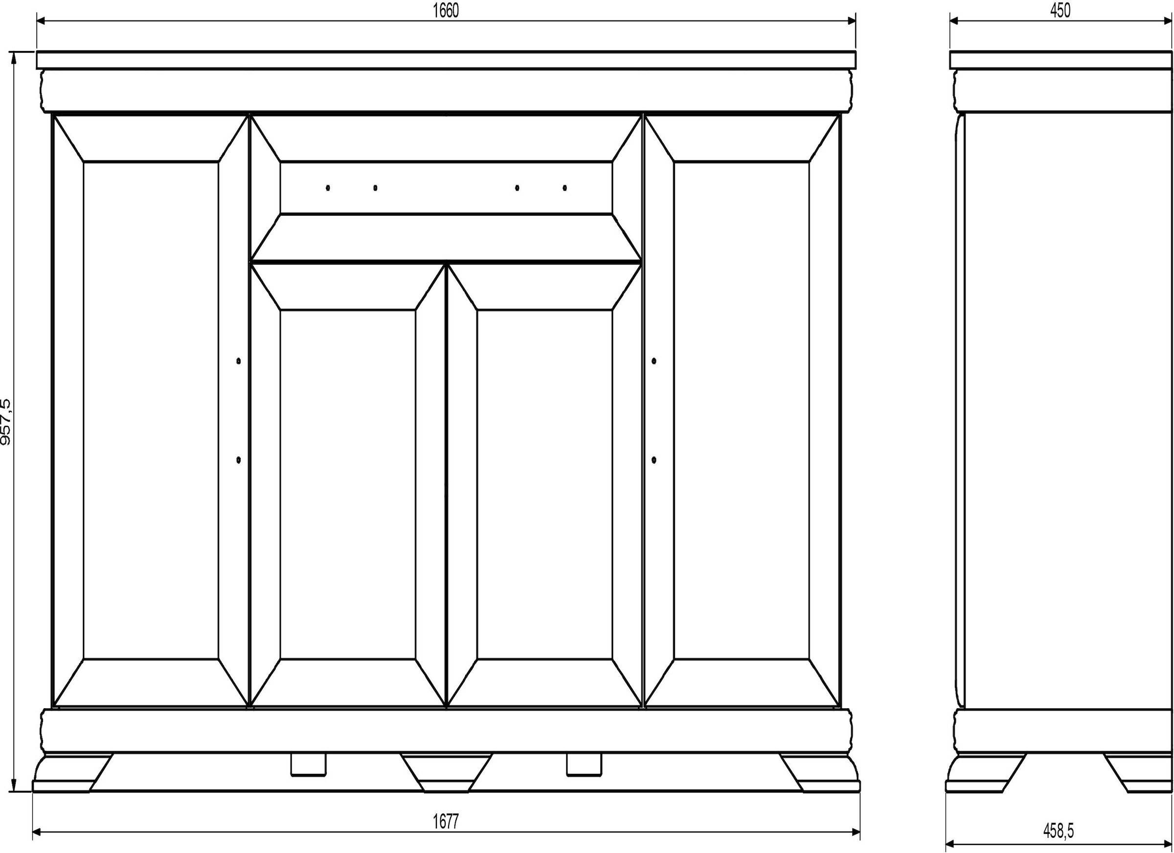 Home affaire Buffet »Royal«, Breite ca. 168 cm