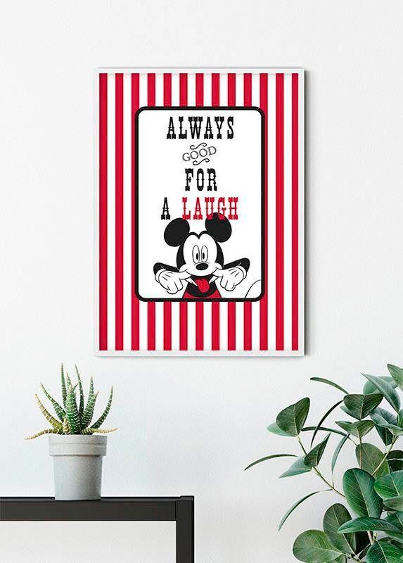 Komar Bild »Mickey Mouse Laugh« Disney 1 Stk. tlg. Wandbild zur Dekoration im Kinderzimmer - ohne Rahmen