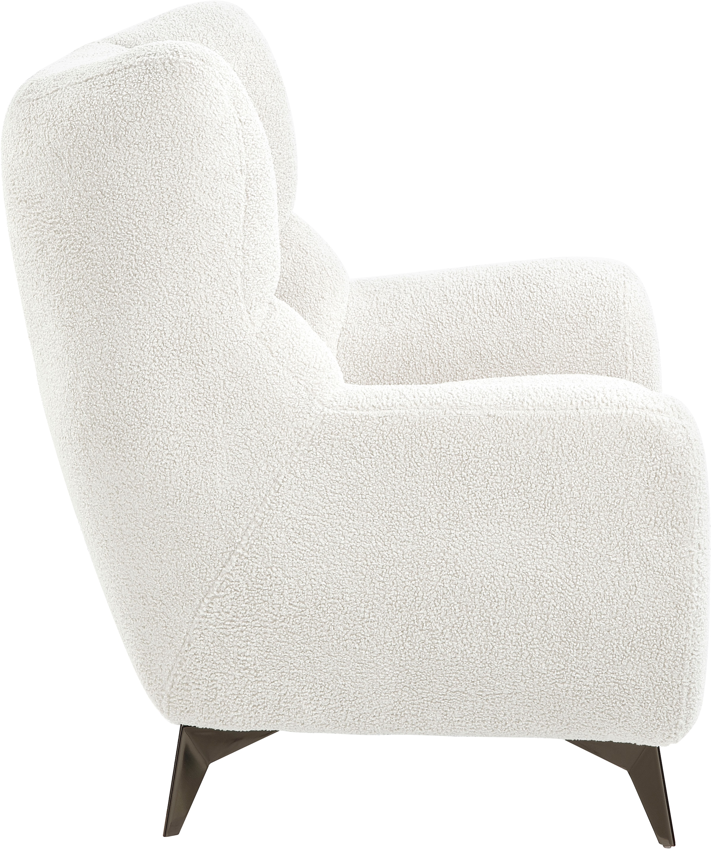 ATLANTIC home collection Sessel »Shawn« mit Federkern, trendy Bezug mit Teddyoptik