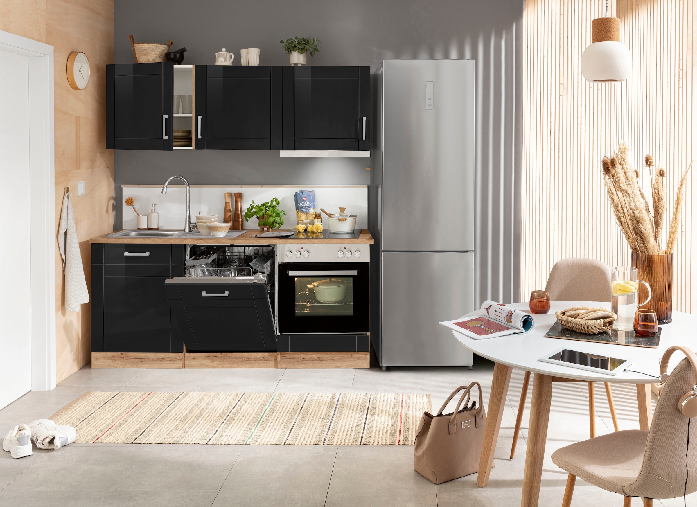 KOCHSTATION Küchenzeile »KS-Tinnum«, mit E-Geräten, Breite 180 cm