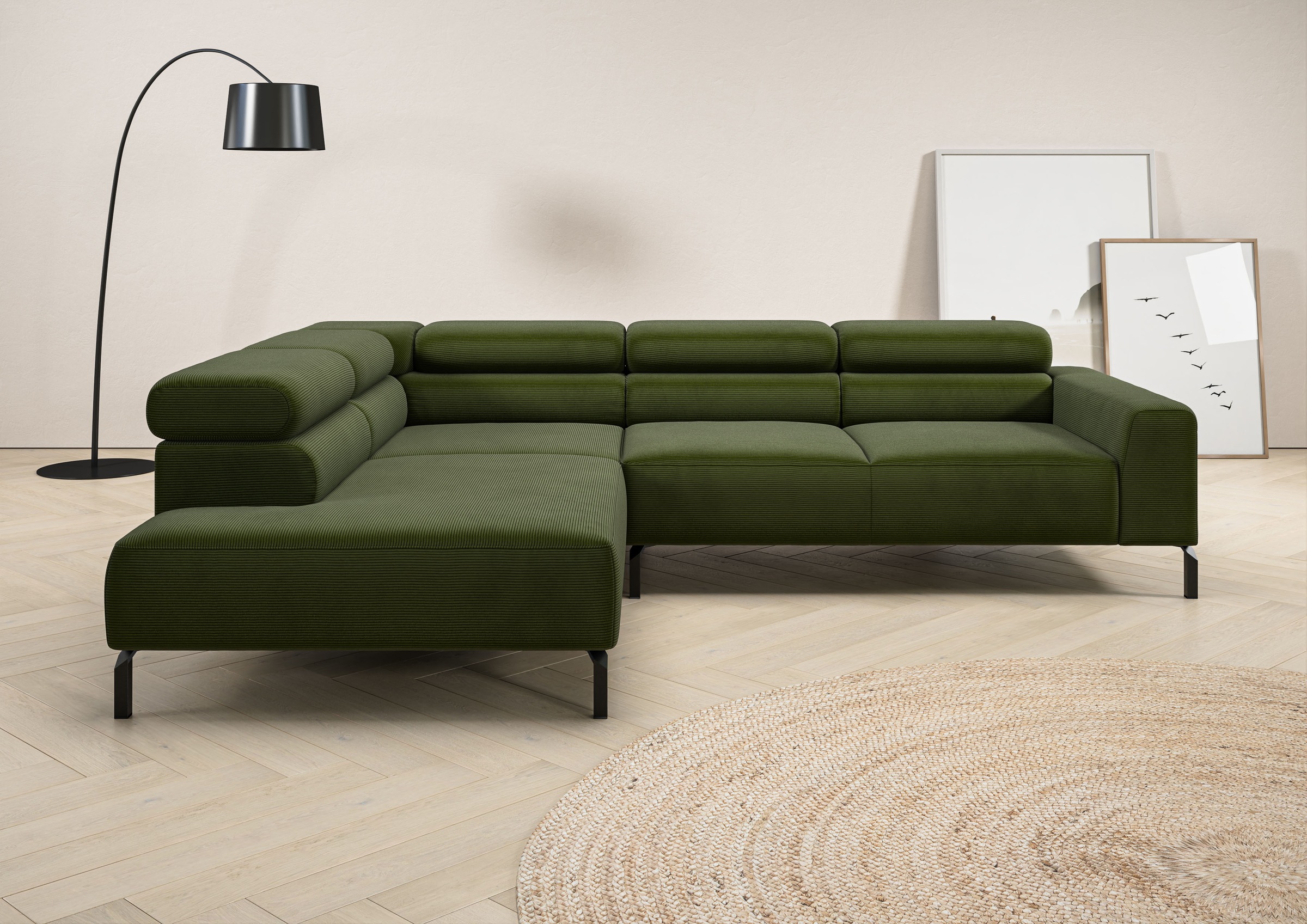 PLACES OF STYLE Ecksofa »Antonelli, L-Form, inkl. Kopfteilverstellung, Brei günstig online kaufen