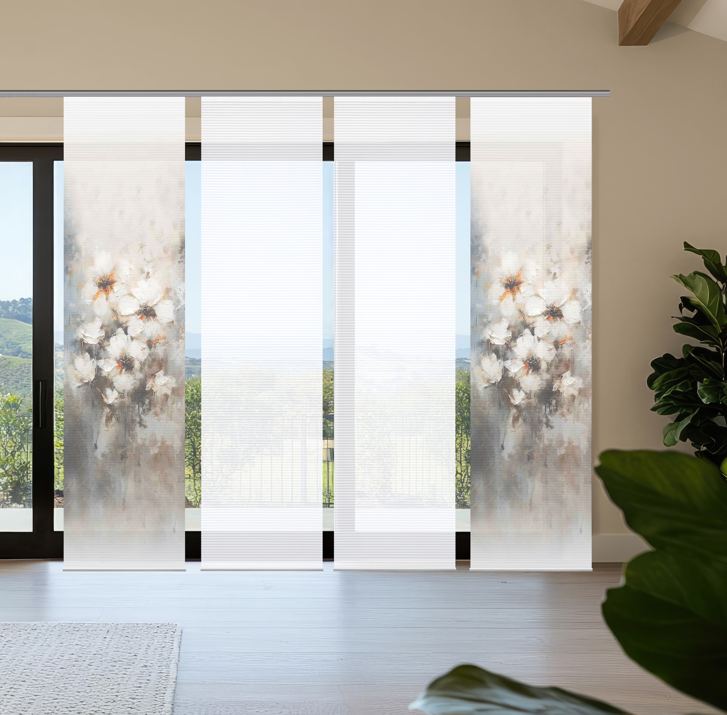 HOME in green Schiebegardine »ARISTEA« Paneelwagen 4 Stk. tlg. Bambusoptik, günstig online kaufen