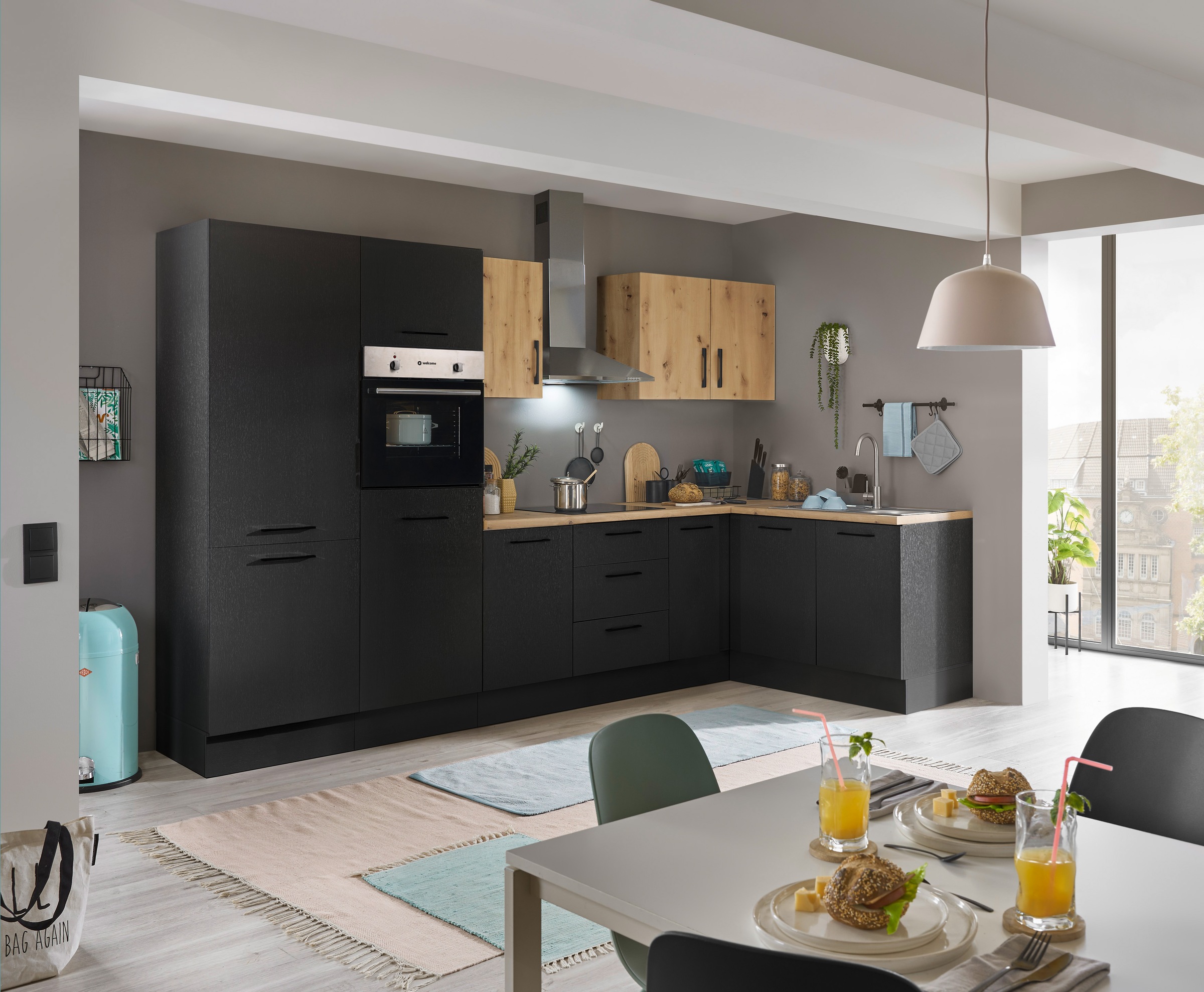 BASIC by Balculina Winkelküche »Turin«, Stellbreite 330x175 cm, wahlweise mit E-Geräten