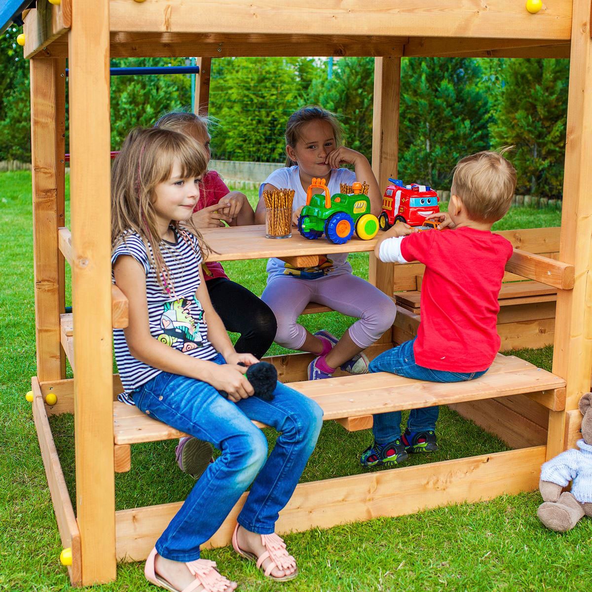 FUNGOO Spielturm »JOY Move+ Step On Free Time«, mit Schaukel & Rutsche