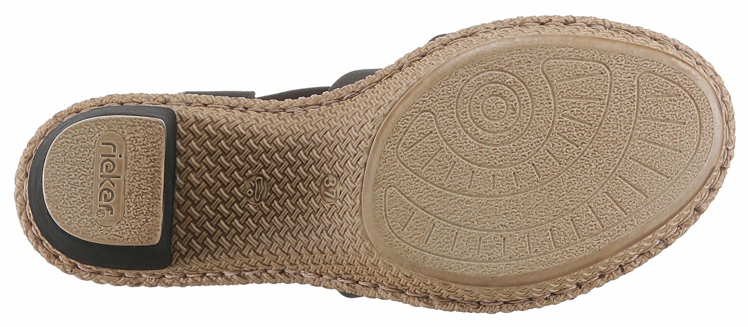 Rieker Sandalette  , Sommerschuh, Sandale, Plateauabsatz, mit Strass-Steinchen verziert