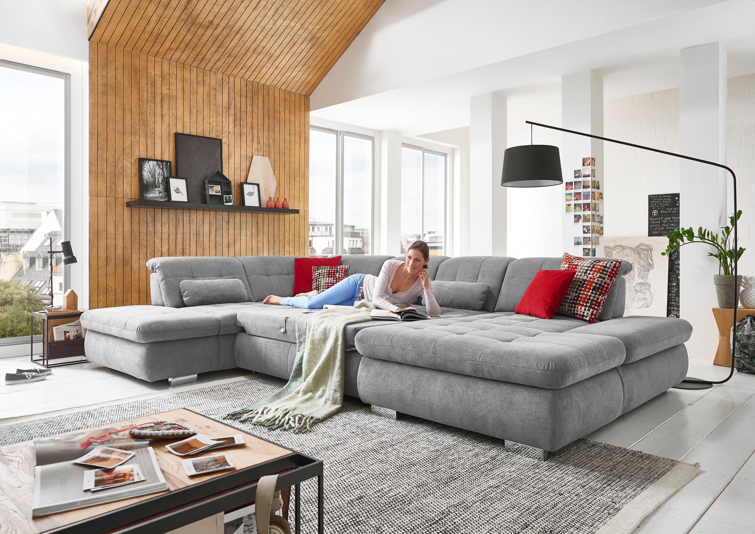 Die PlanBar Ecksofa »MP-IN17004 U-Form« wahlweise mit Funktionen, Federkern günstig online kaufen