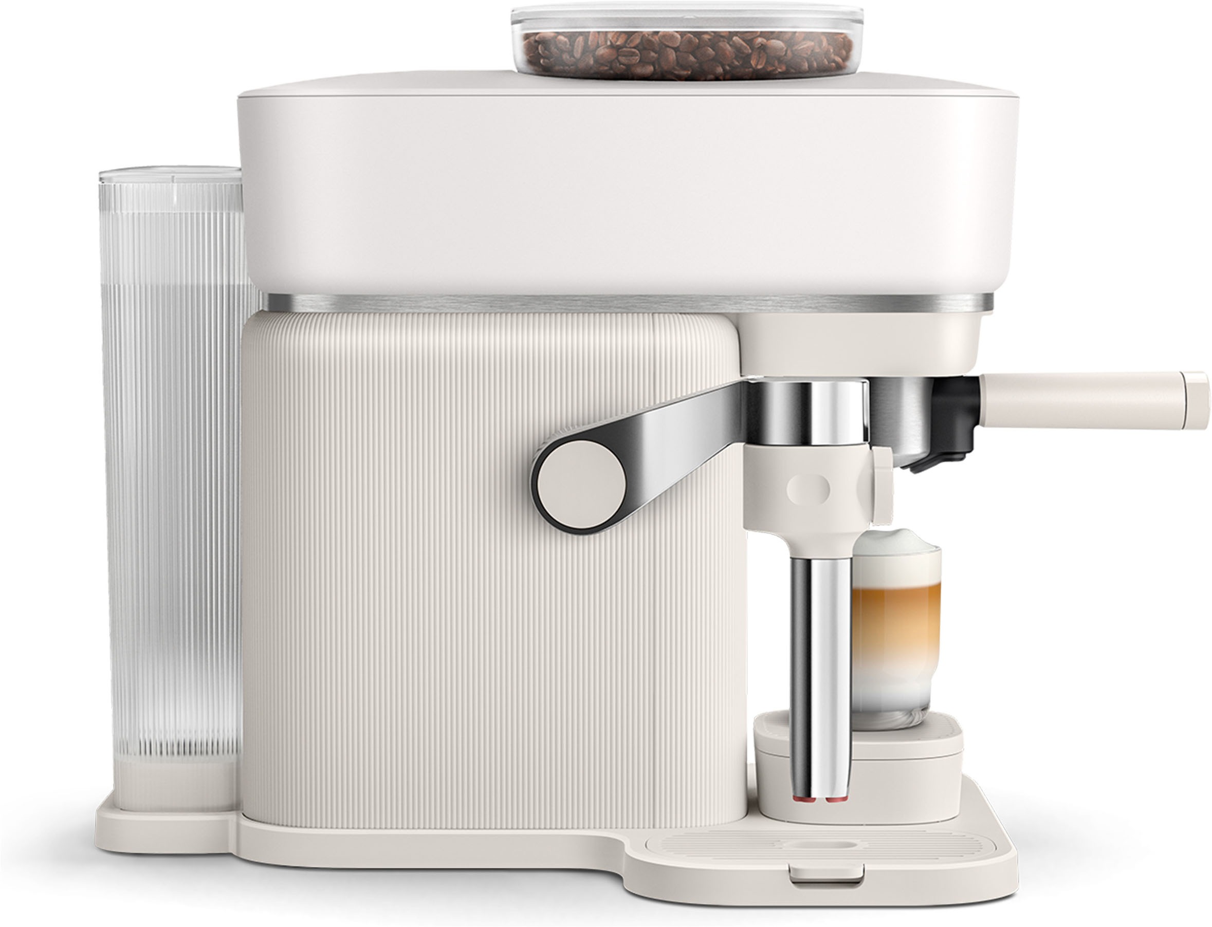 PHILIPS baristina Espressomaschine »Latte BAR400/00 mit Mahlwerk für ganze Bohnen und Milchschaumdüse« 3 Schaumarten, 16 bar Pumpendruck, Naturweiß/Weiß
