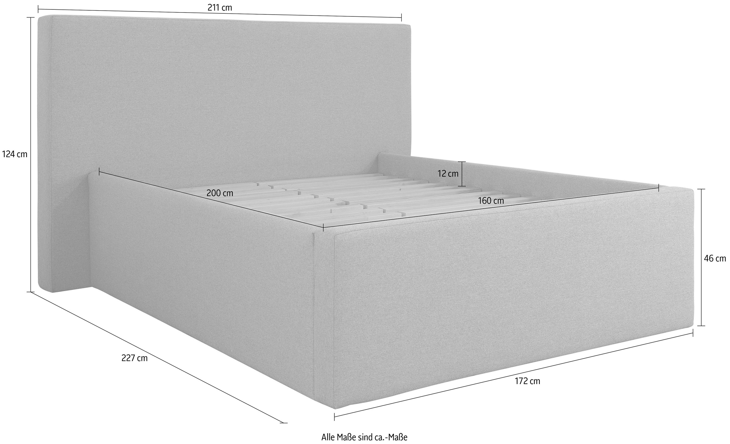 8. Bild von INOSIGN Polsterbett »Dalina«, geradliniges Kopfteil, in 5 Breiten, auch in 220cm Länge