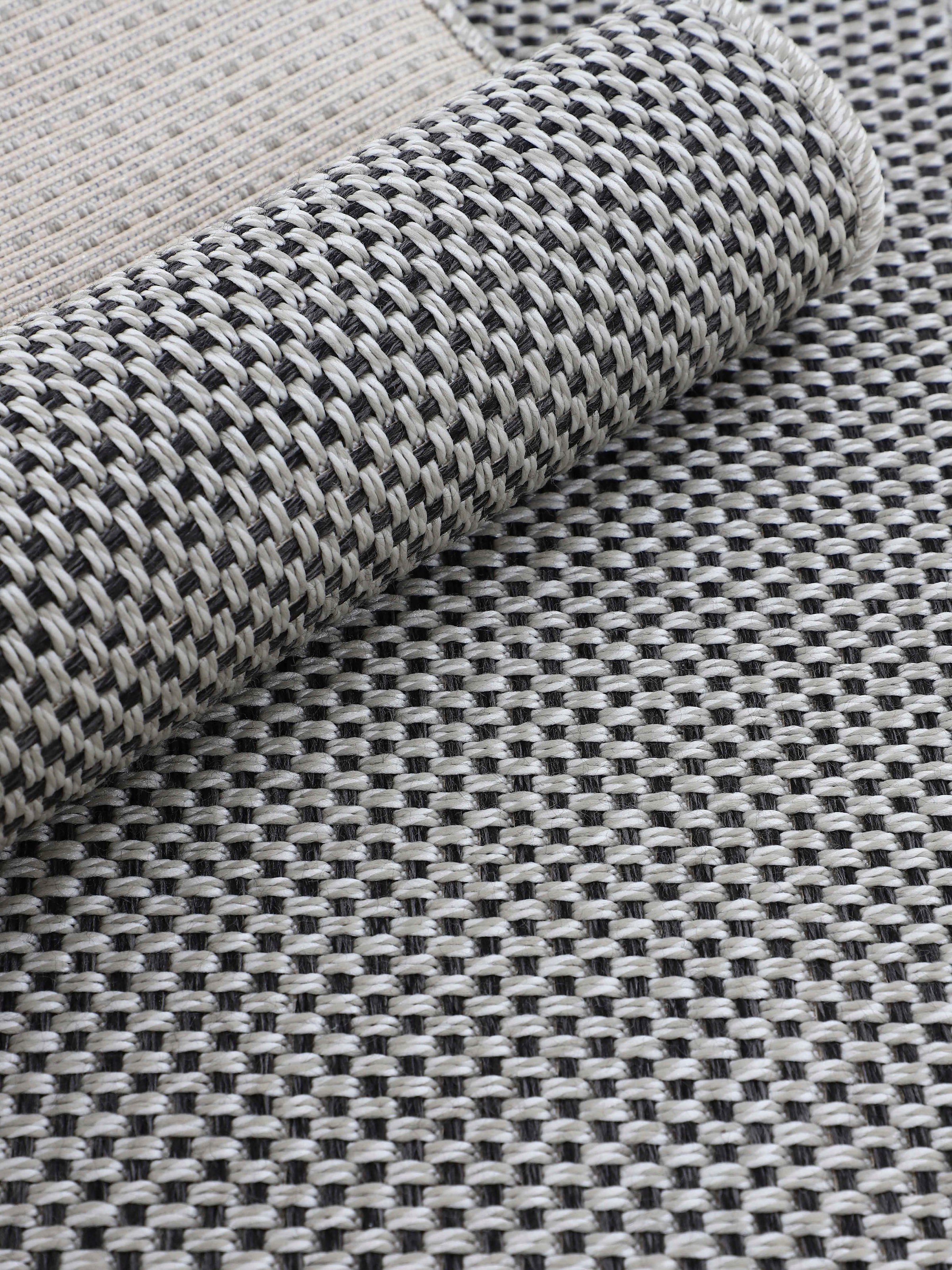 carpetfine Läufer »Boho 105«, rechteckig, 4 mm Höhe, robustes Flachgewebe, Sisal Optik, UV-beständig, Außenbereich