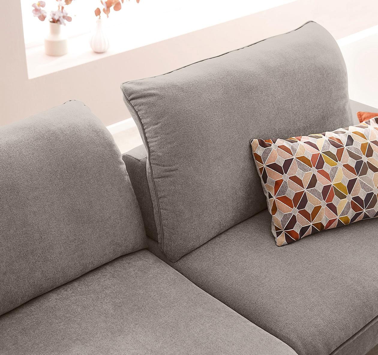 W.SCHILLIG Ecksofa »enjoy&MORE, Designsofa, elegant und bequem, L-Form«, mit Sitztiefenverstellung, Füße Chrom glänzend, Breite 294 cm