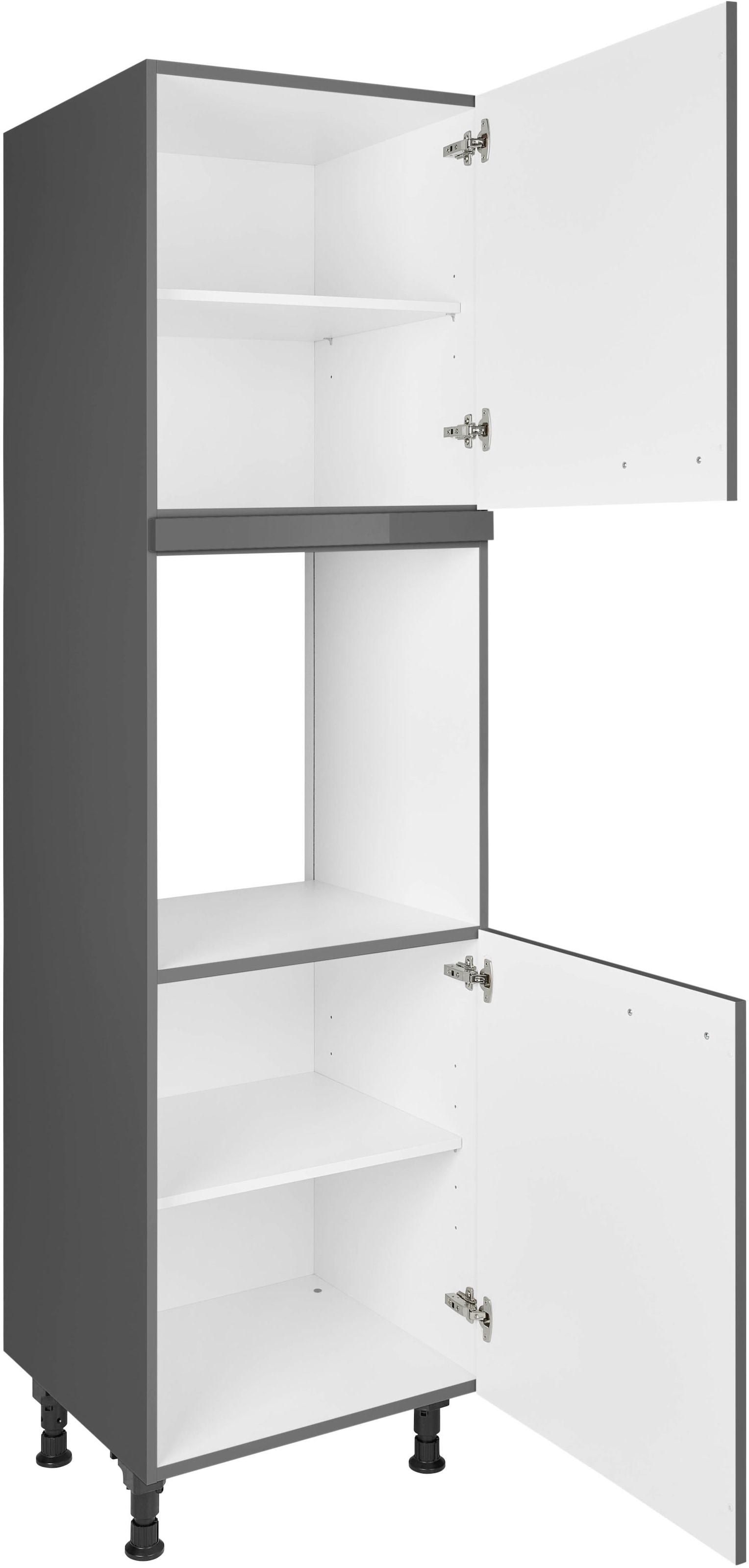 nobilia® Herdumbauschrank »"Flash", Ausrichtung wählbar, mit zwei zusätzlichen Türen,«, vormontiert, Breite/Höhe: 60/167,8 cm