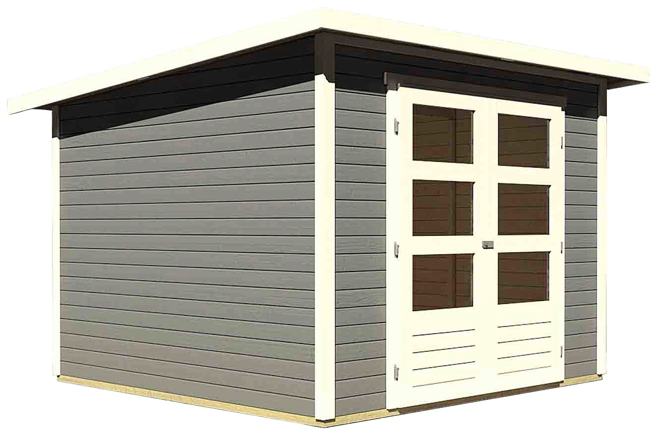 Karibu Gartenhaus »Stockach 4«, (Set), anthrazit, naturbelassen oder terragrau
