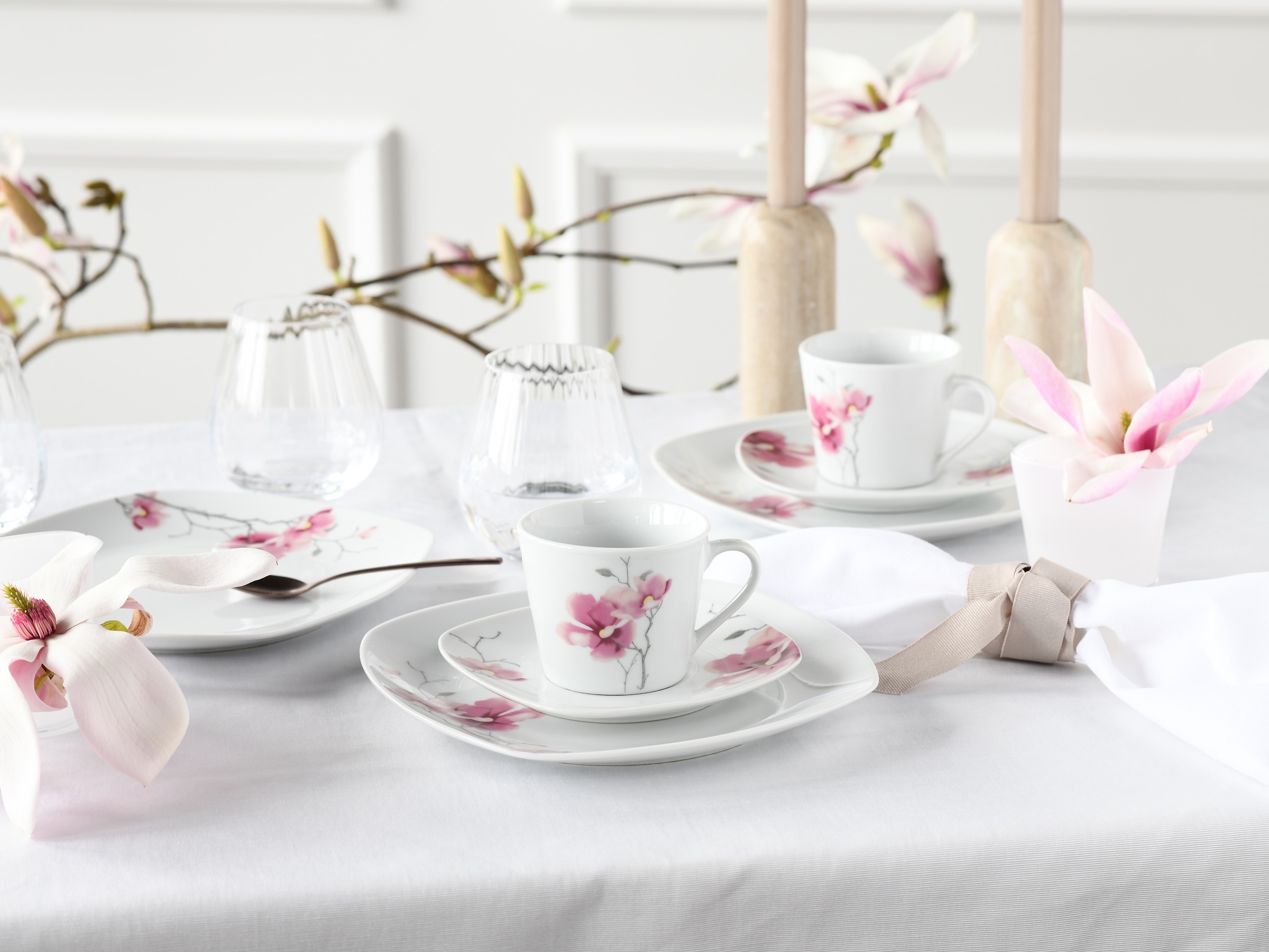 CreaTable Kombiservice »Amelie Aiko, Kombi-Service 30-tlg«, (Set, 30 tlg.), Blumendekor
