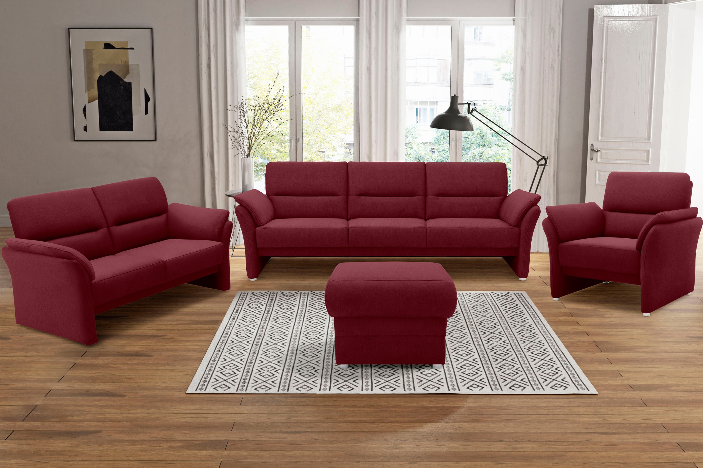 DOMO collection 2-Sitzer "Pina, schmale Armlehnen, mit Federkern, kompakt & günstig online kaufen