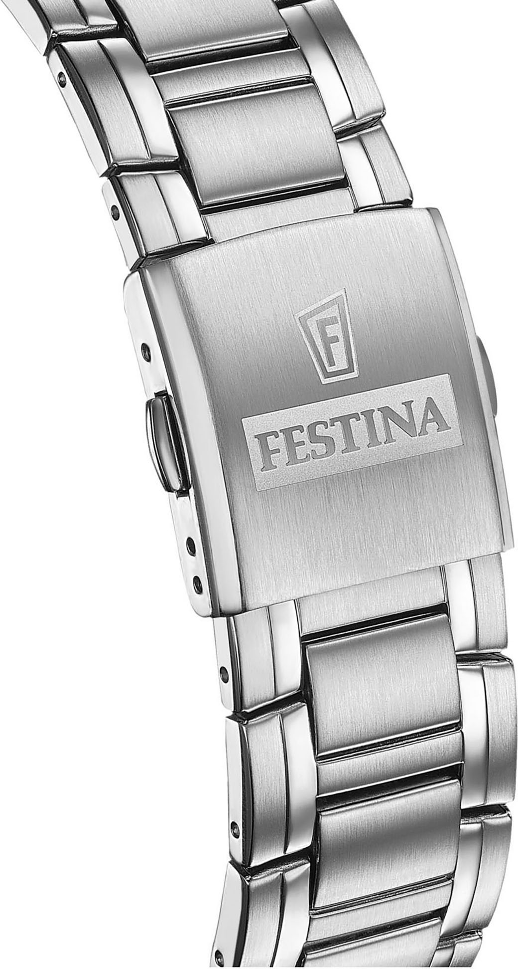 Festina Chronograph »Timeless Chronograph«, Quarzuhr, Armbanduhr, Herrenuhr, Edelstahlarmband, analog, Tag