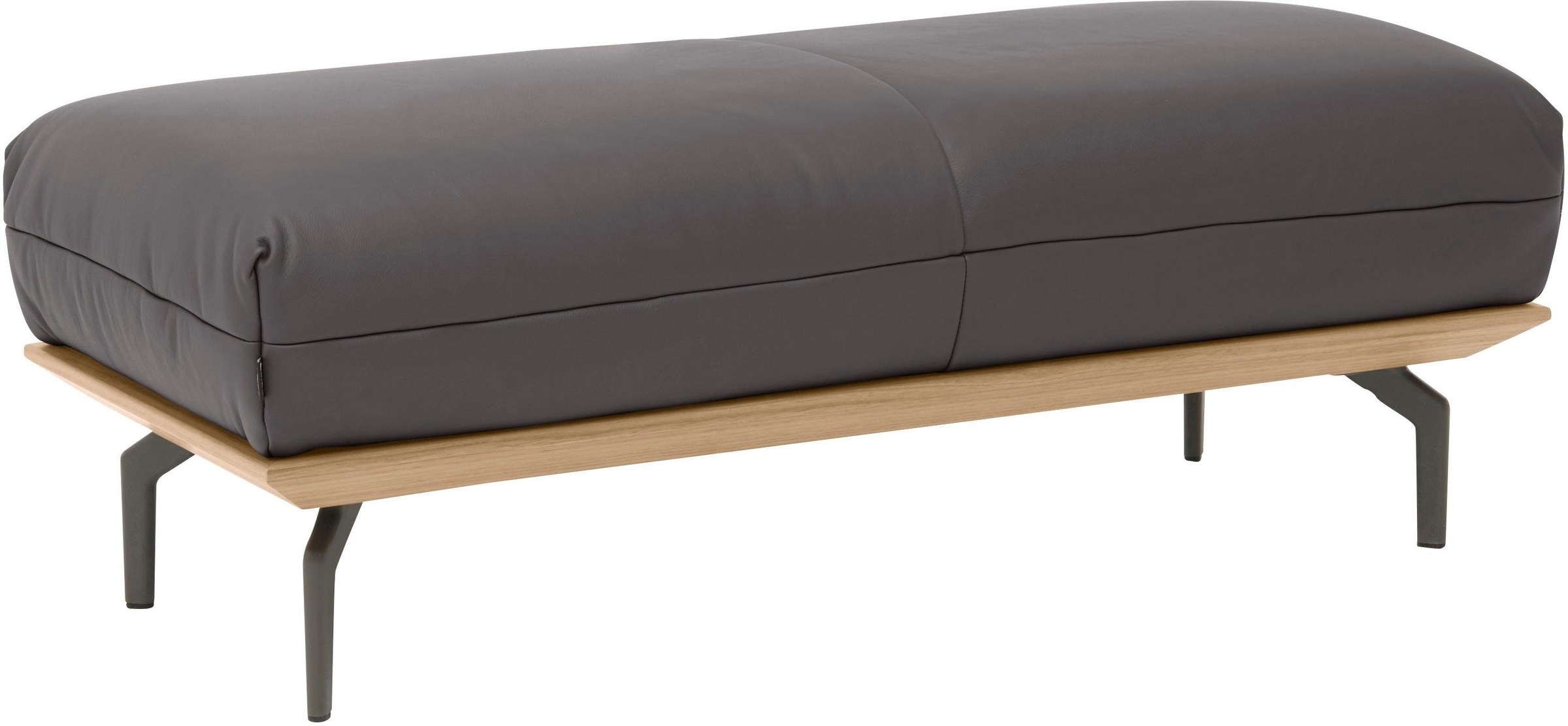 Creation BY ROLF BENZ Polsterhocker »CR.420, Designhocker, Sitzhocker«, in 2 Bezugsqualitäten, Holzrahmen in Eiche Natur oder Nussbaum