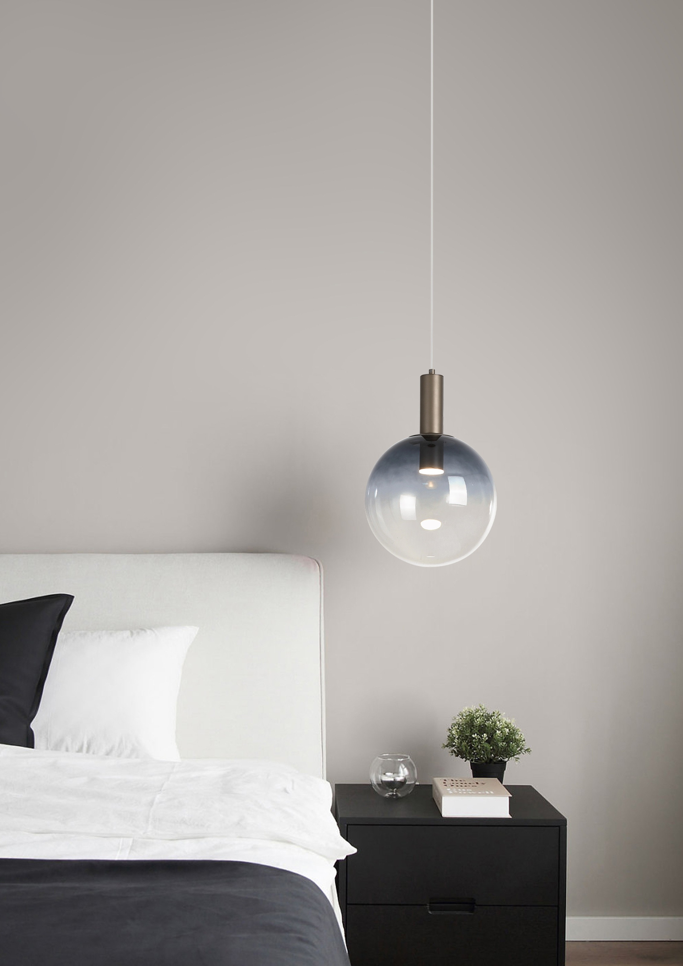 Searchlight Pendelleuchte »Ombre 1Lt Anhänger, Glas mit Latte-Metall« GU10 1 Stk.