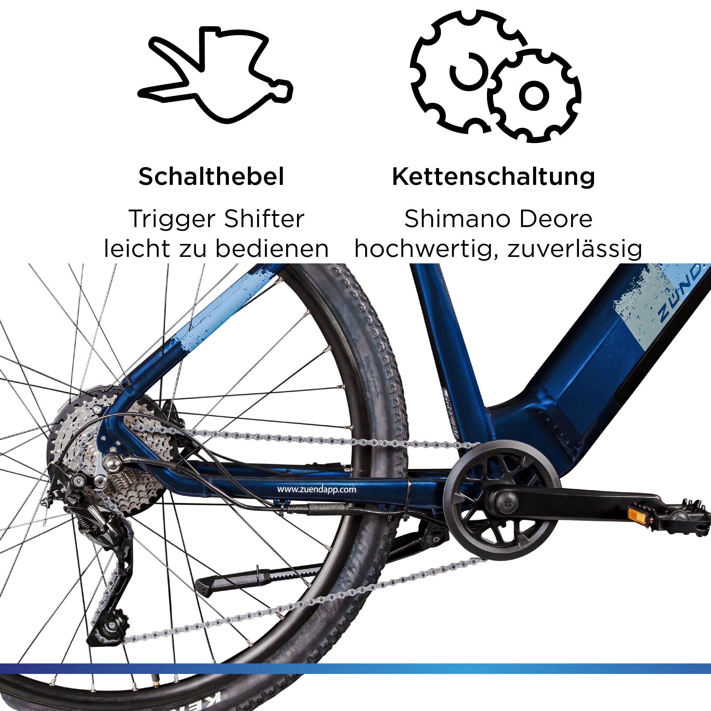 Zündapp E-Bike »Z808«, 10 Gang, Shimano, Deore RD-T6000, Heckmotor 250 W