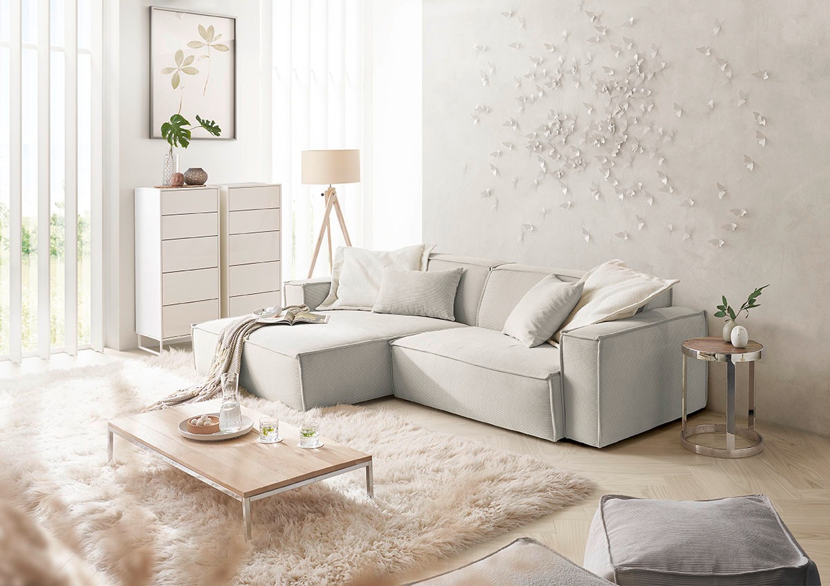 3C Candy Ecksofa »Matteo in elegant, kubischer Formensprache, bequem, L-For günstig online kaufen