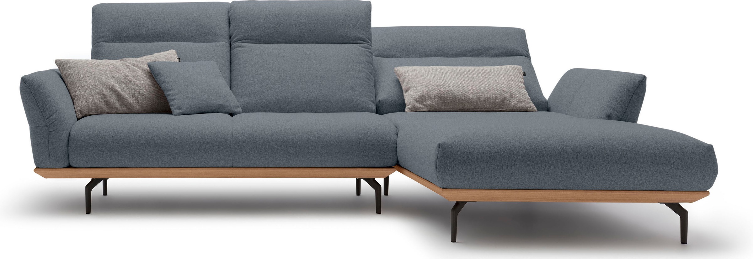 Creation BY ROLF BENZ Ecksofa »CR.460«, Sockel in Eiche, Alugussfüße in umbragrau, Breite 298 cm