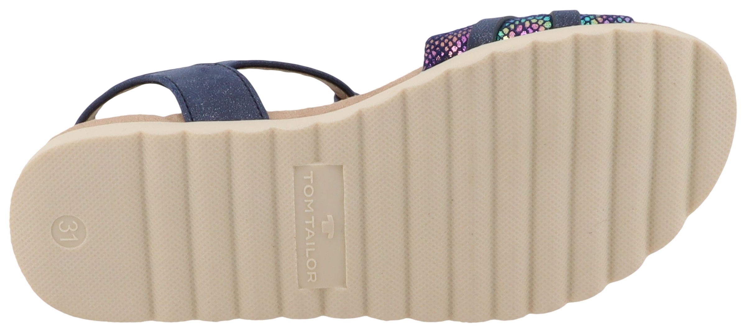 TOM TAILOR Riemchensandale »Nani«  , Plateau, Sandalette mit Raffungen und Kontrastbesatz