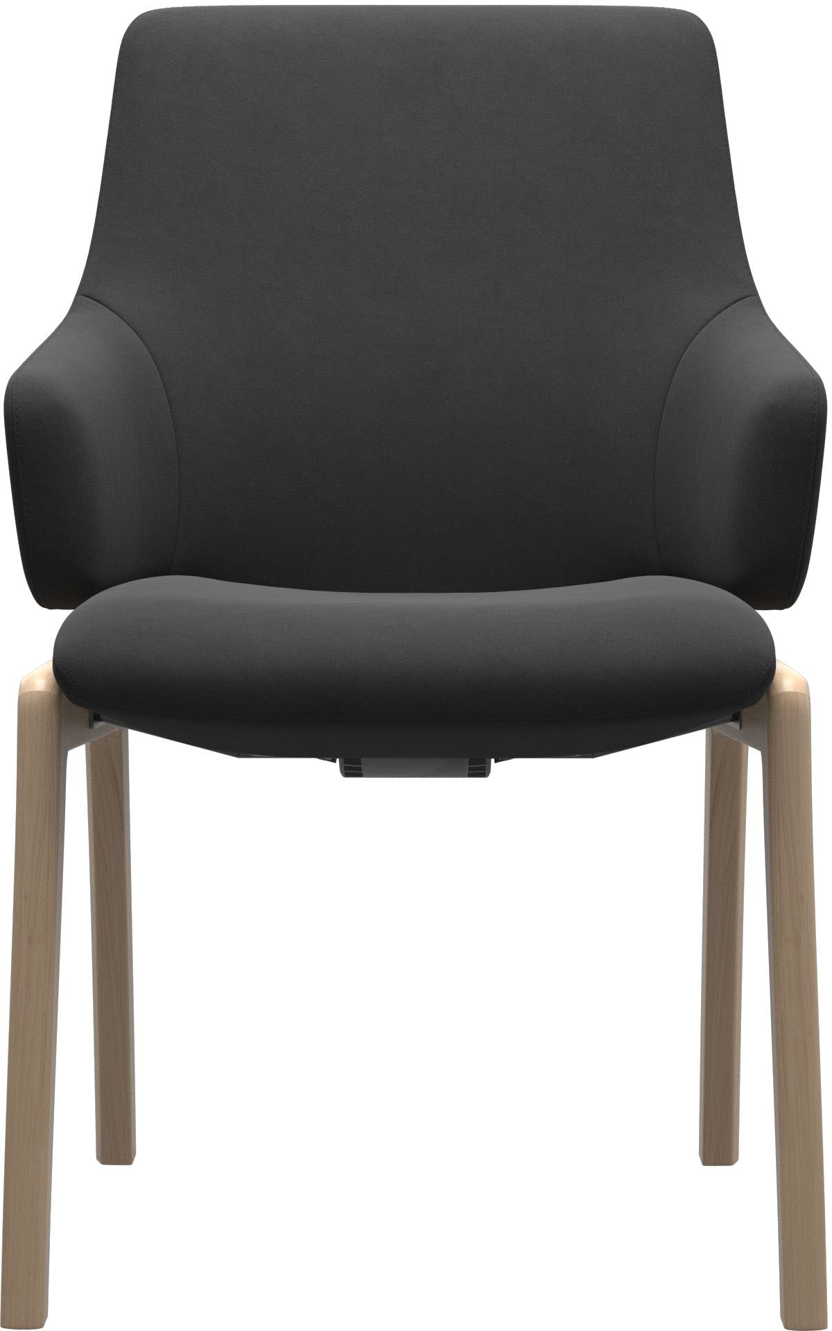 Stressless® Polsterstuhl »Laurel«, Microfaser DINAMICA, Low Back mit Armlehne, Größe L, mit abgerundeten Beinen in Schwarz